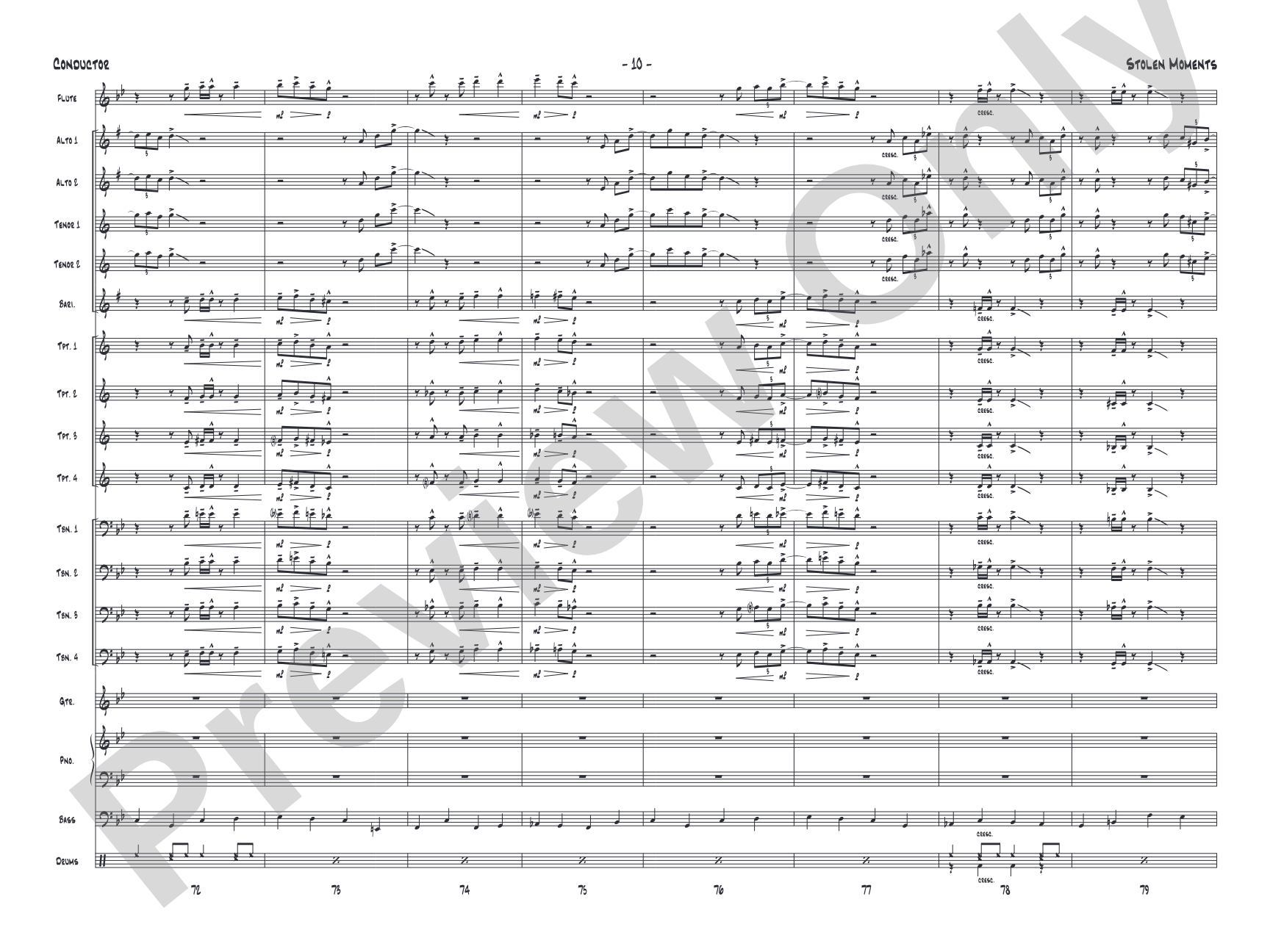 Stolen Moments: Jazz Ensemble Conductor Score & Parts