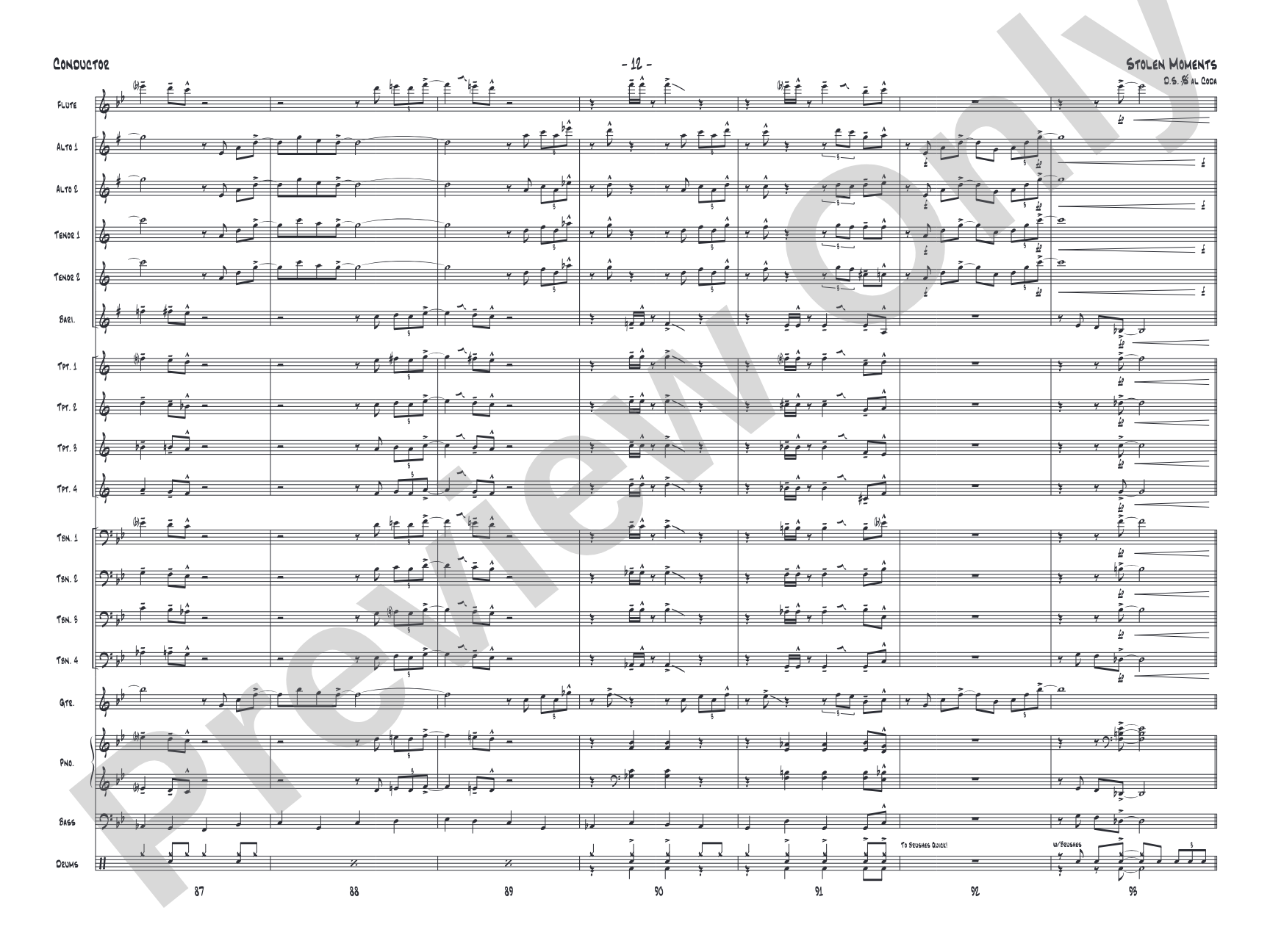 Stolen Moments: Jazz Ensemble Conductor Score & Parts
