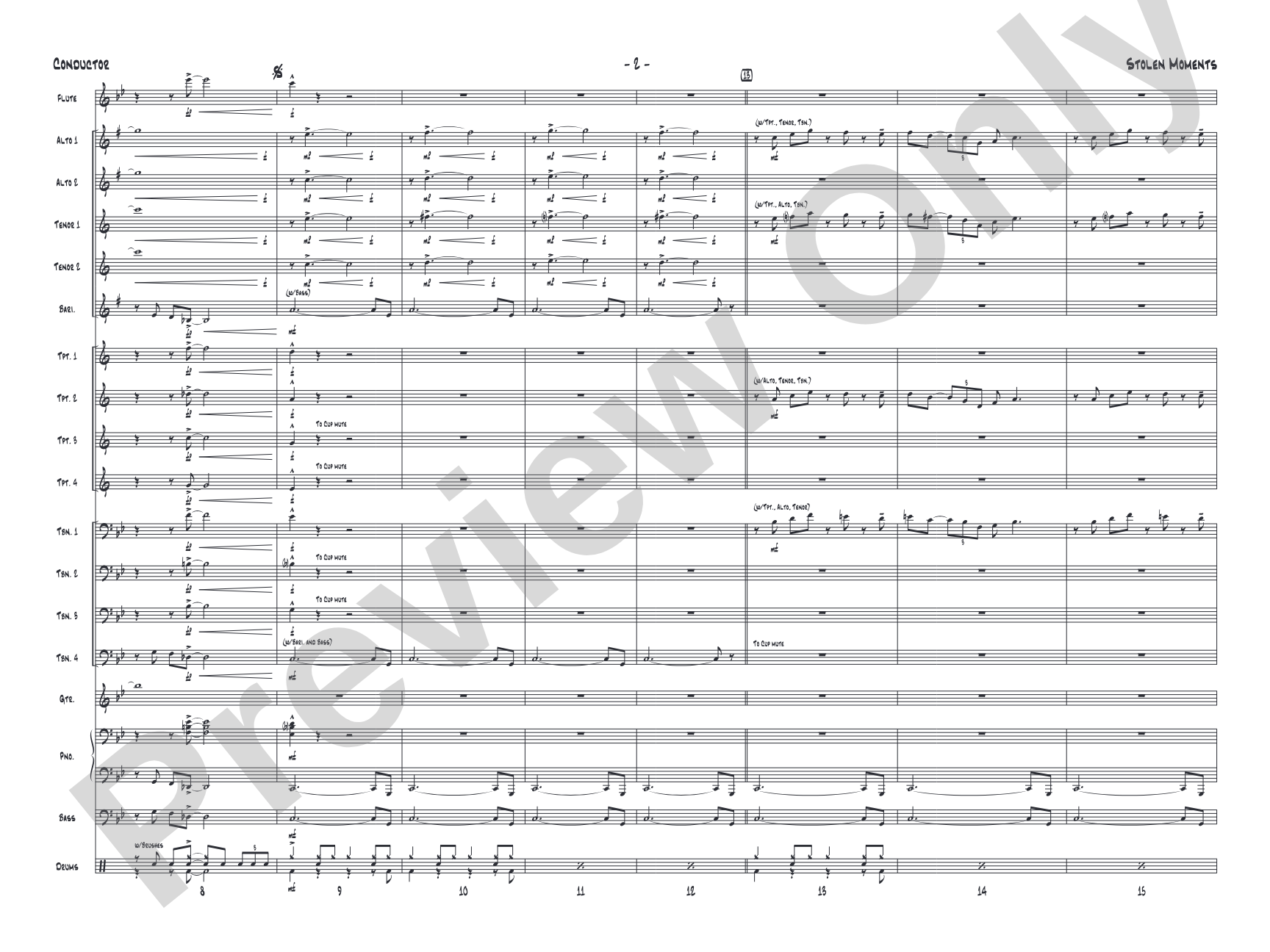 Stolen Moments: Jazz Ensemble Conductor Score & Parts