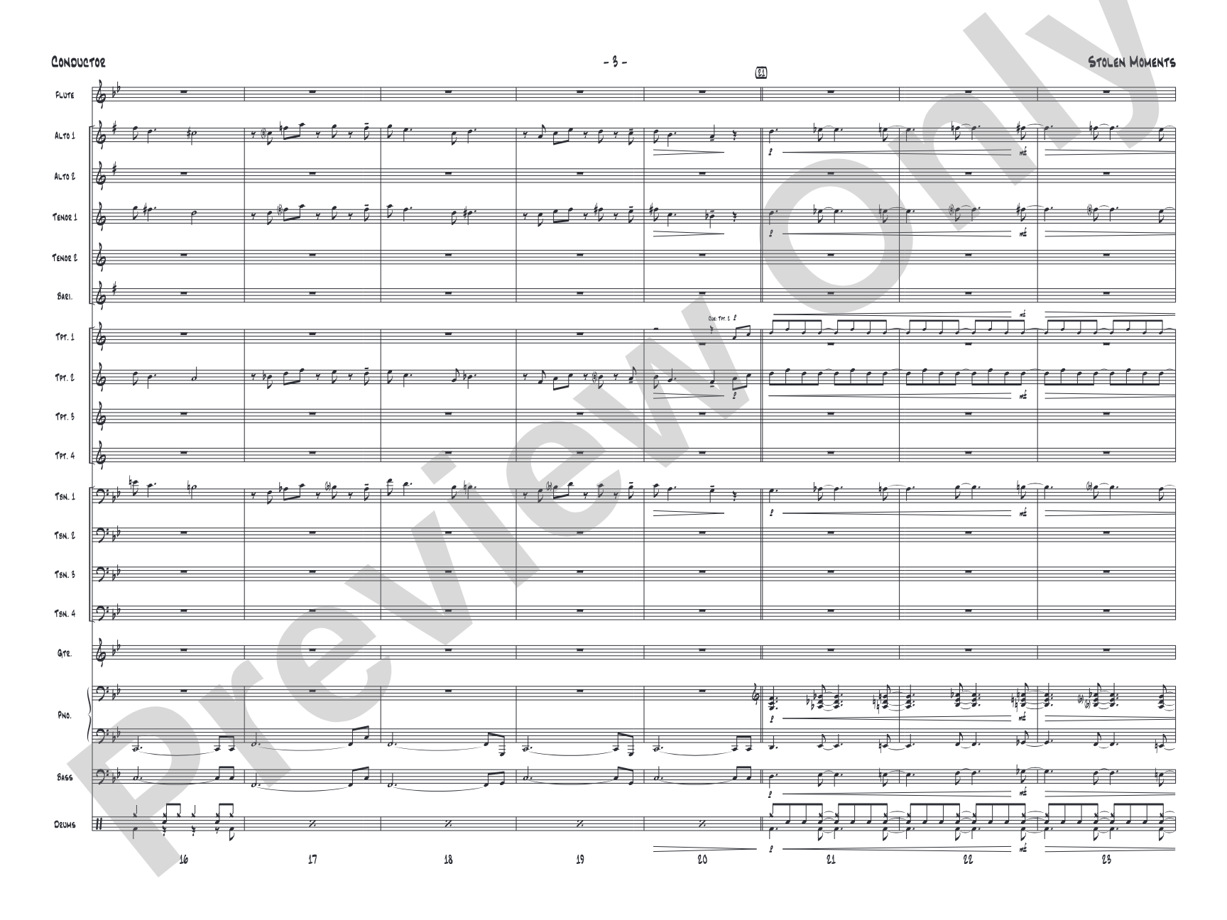 Stolen Moments: Jazz Ensemble Conductor Score & Parts