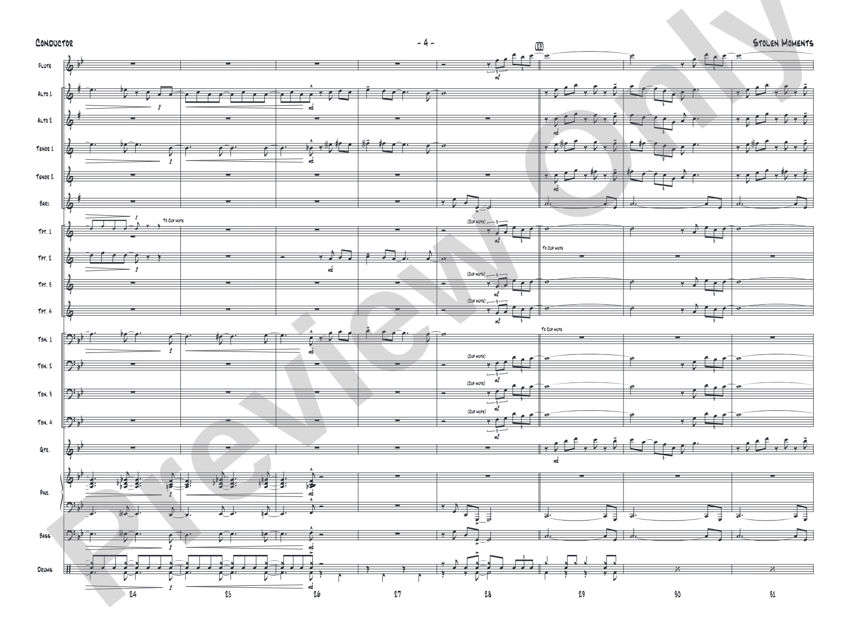 Stolen Moments: Jazz Ensemble Conductor Score & Parts