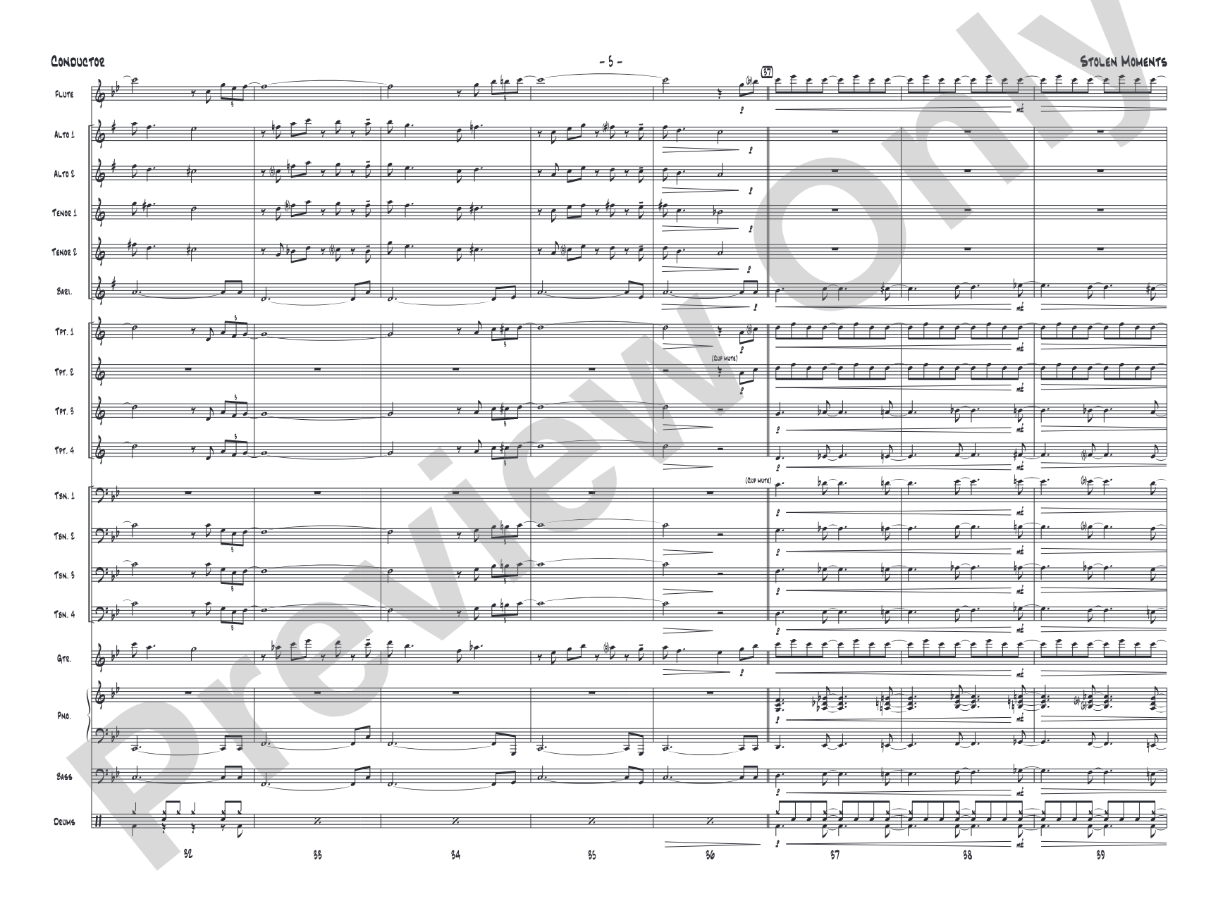 Stolen Moments: Jazz Ensemble Conductor Score & Parts