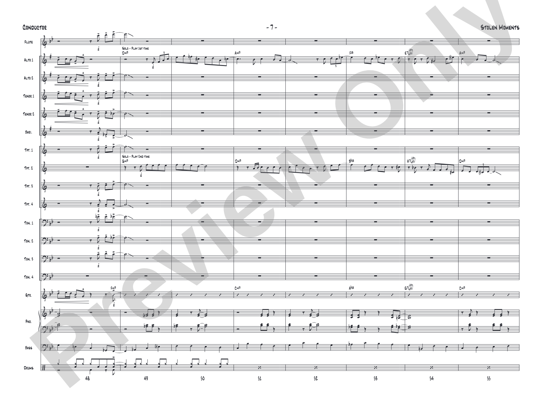 Stolen Moments: Jazz Ensemble Conductor Score & Parts