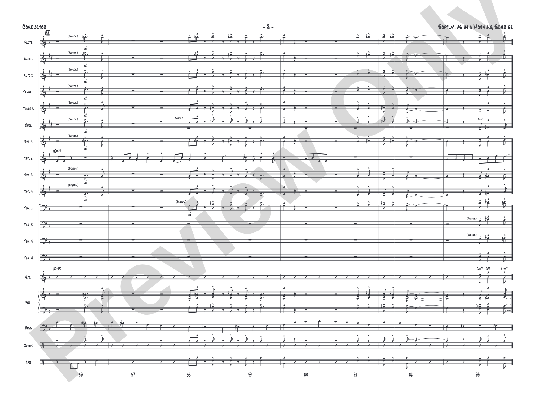 Softly, as in a Morning Sunrise: Jazz Ensemble Conductor Score & Parts