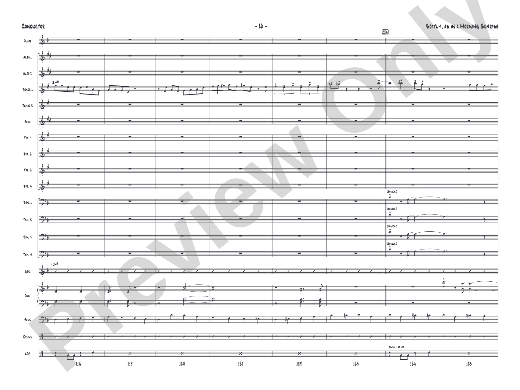 Softly, as in a Morning Sunrise: Jazz Ensemble Conductor Score & Parts