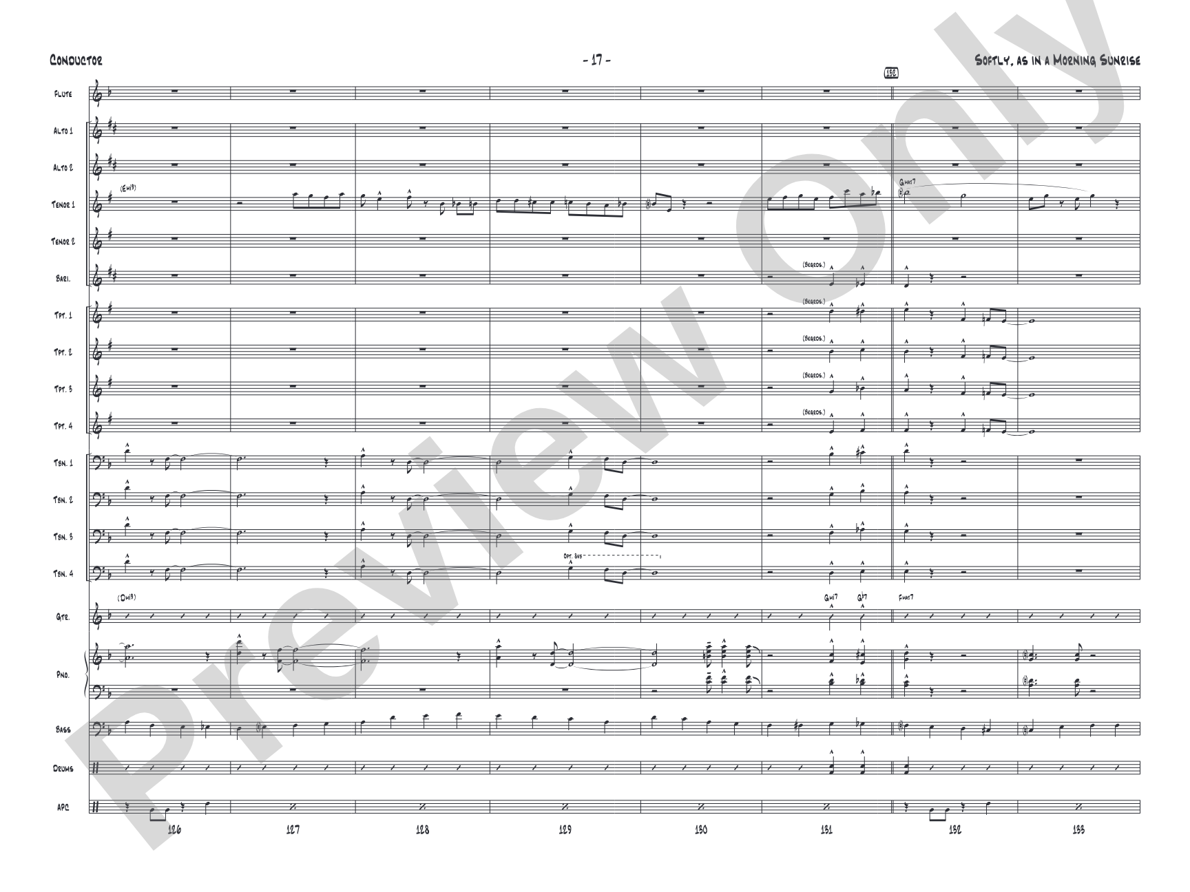 Softly, as in a Morning Sunrise: Jazz Ensemble Conductor Score & Parts