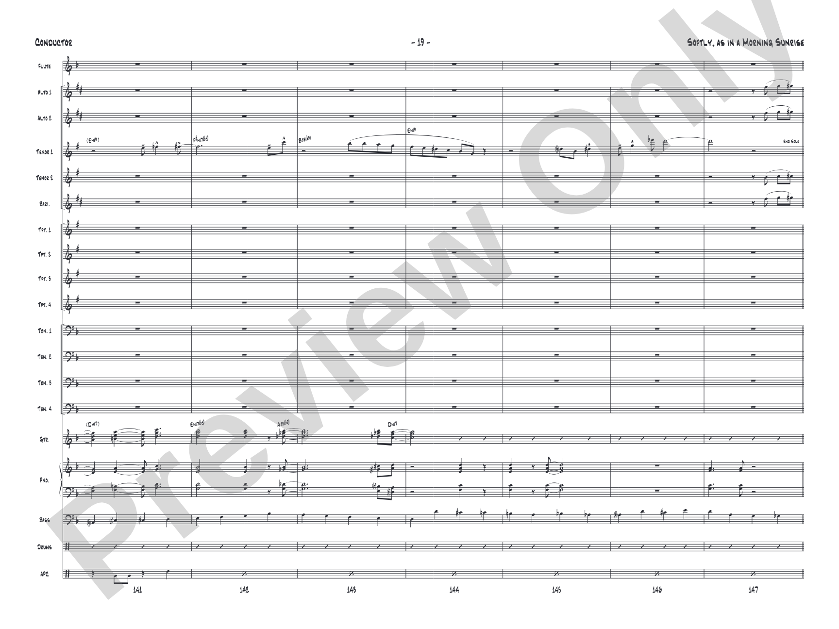 Softly, as in a Morning Sunrise: Jazz Ensemble Conductor Score & Parts
