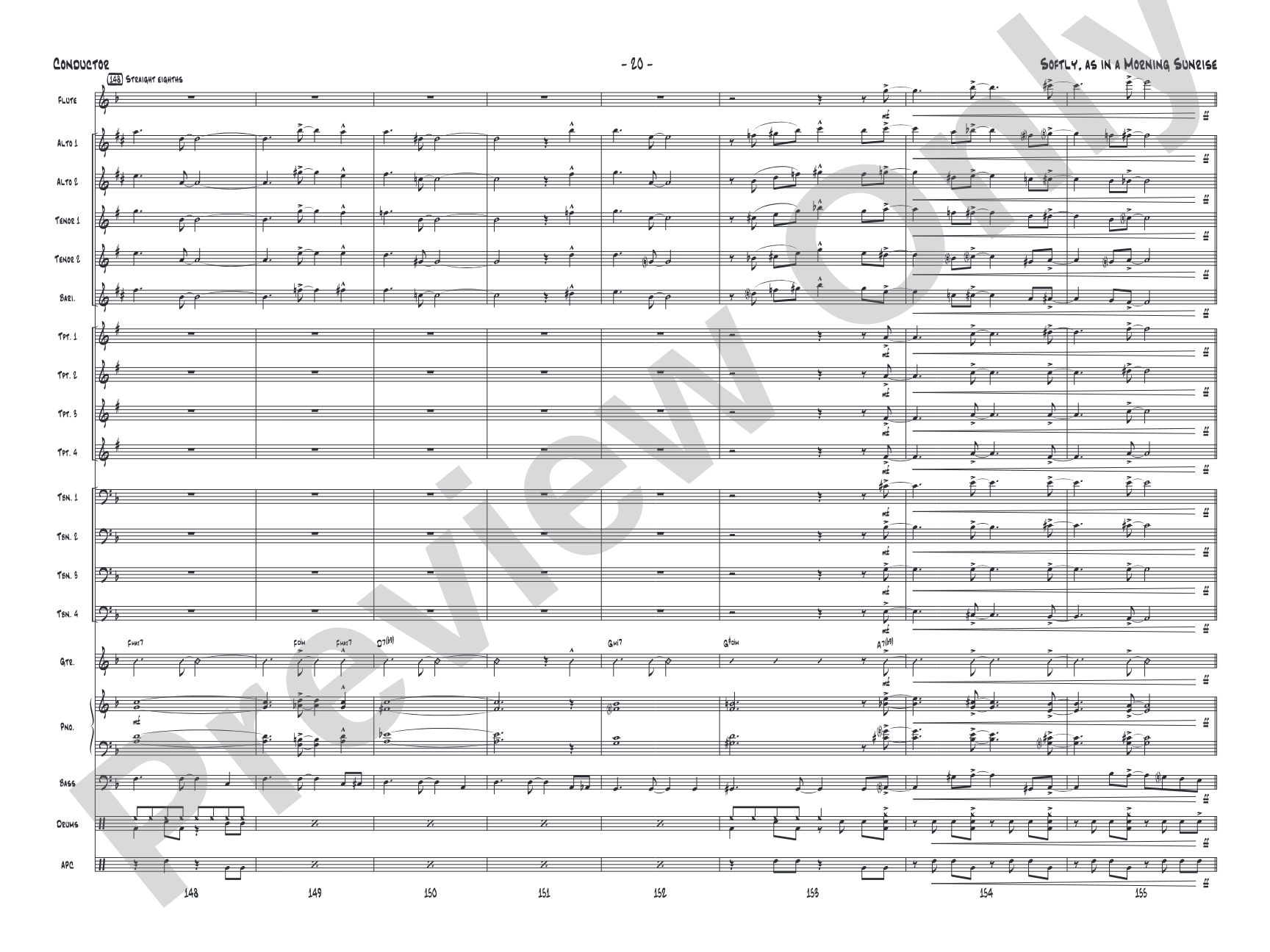 Softly, as in a Morning Sunrise: Jazz Ensemble Conductor Score & Parts