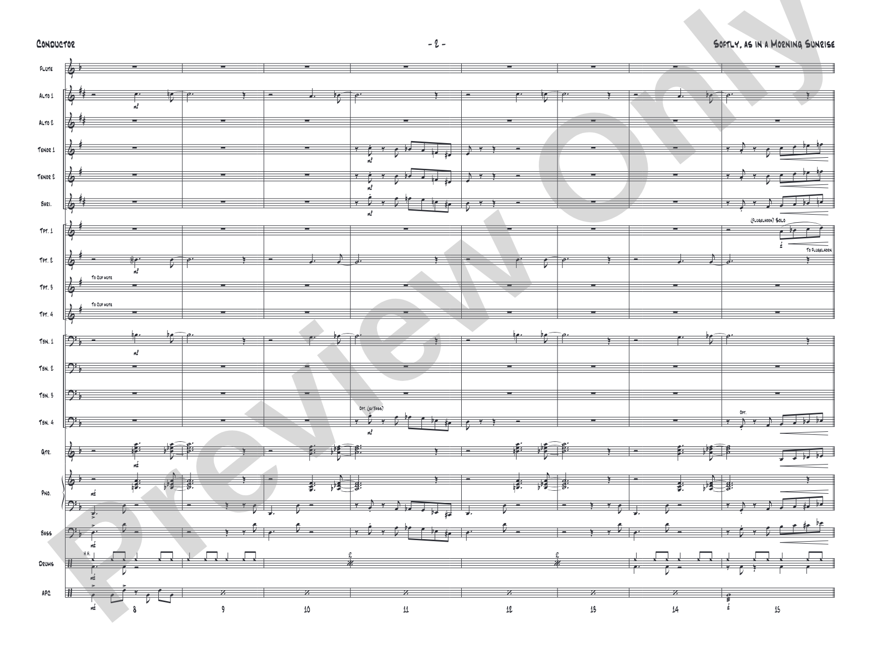 Softly, as in a Morning Sunrise: Jazz Ensemble Conductor Score & Parts