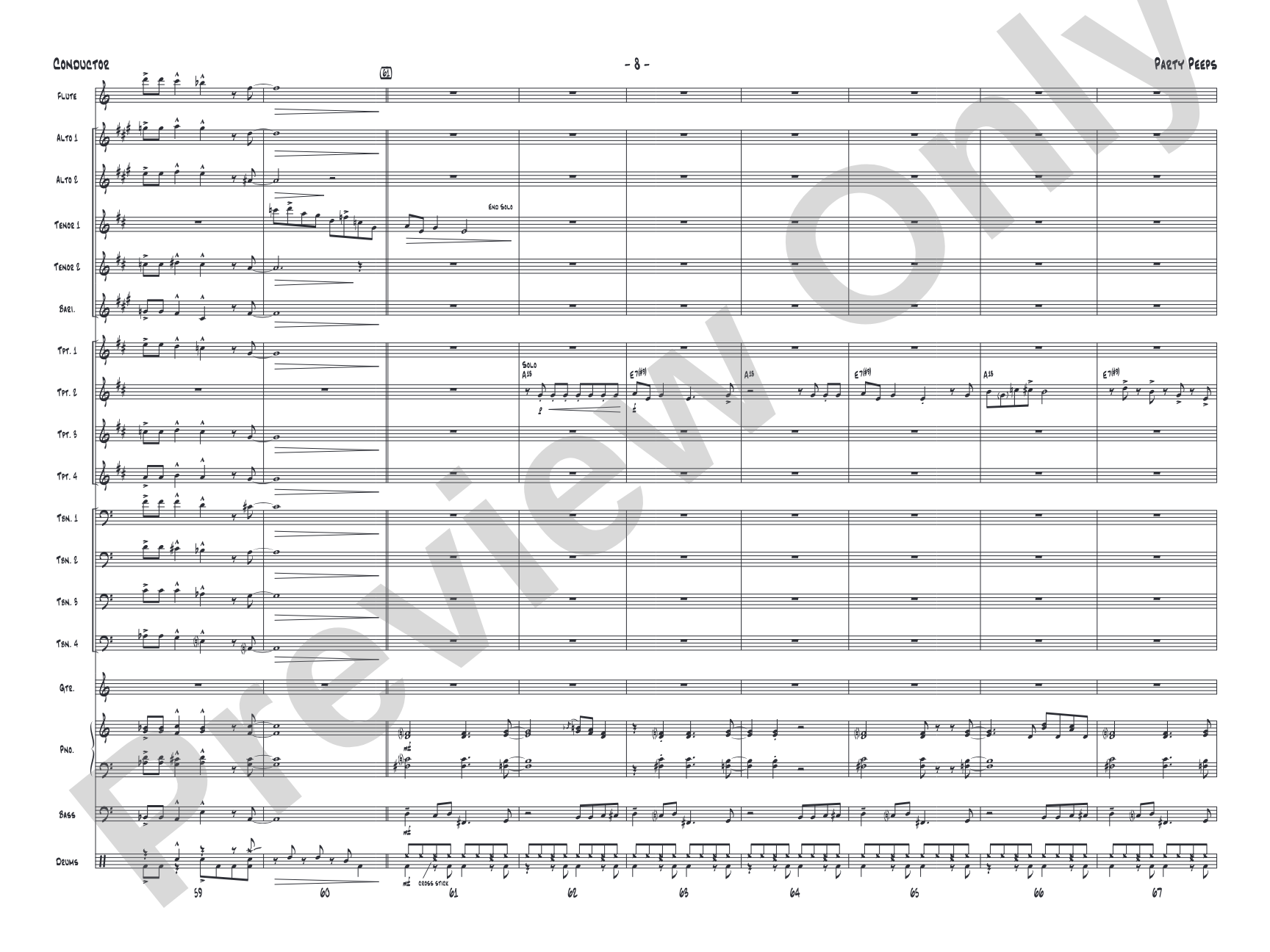 Party Peeps: Jazz Ensemble Conductor Score & Parts