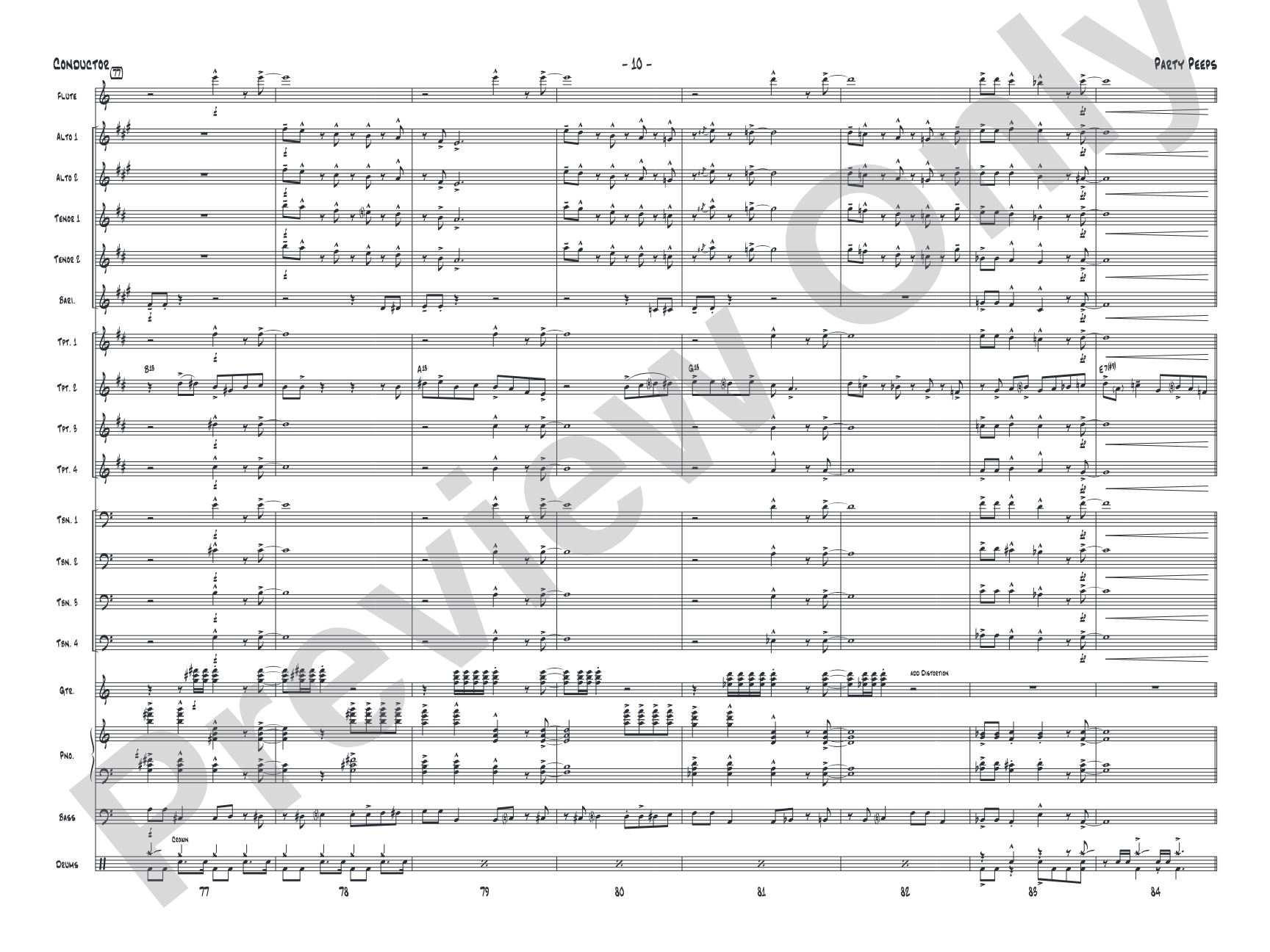 Party Peeps: Jazz Ensemble Conductor Score & Parts