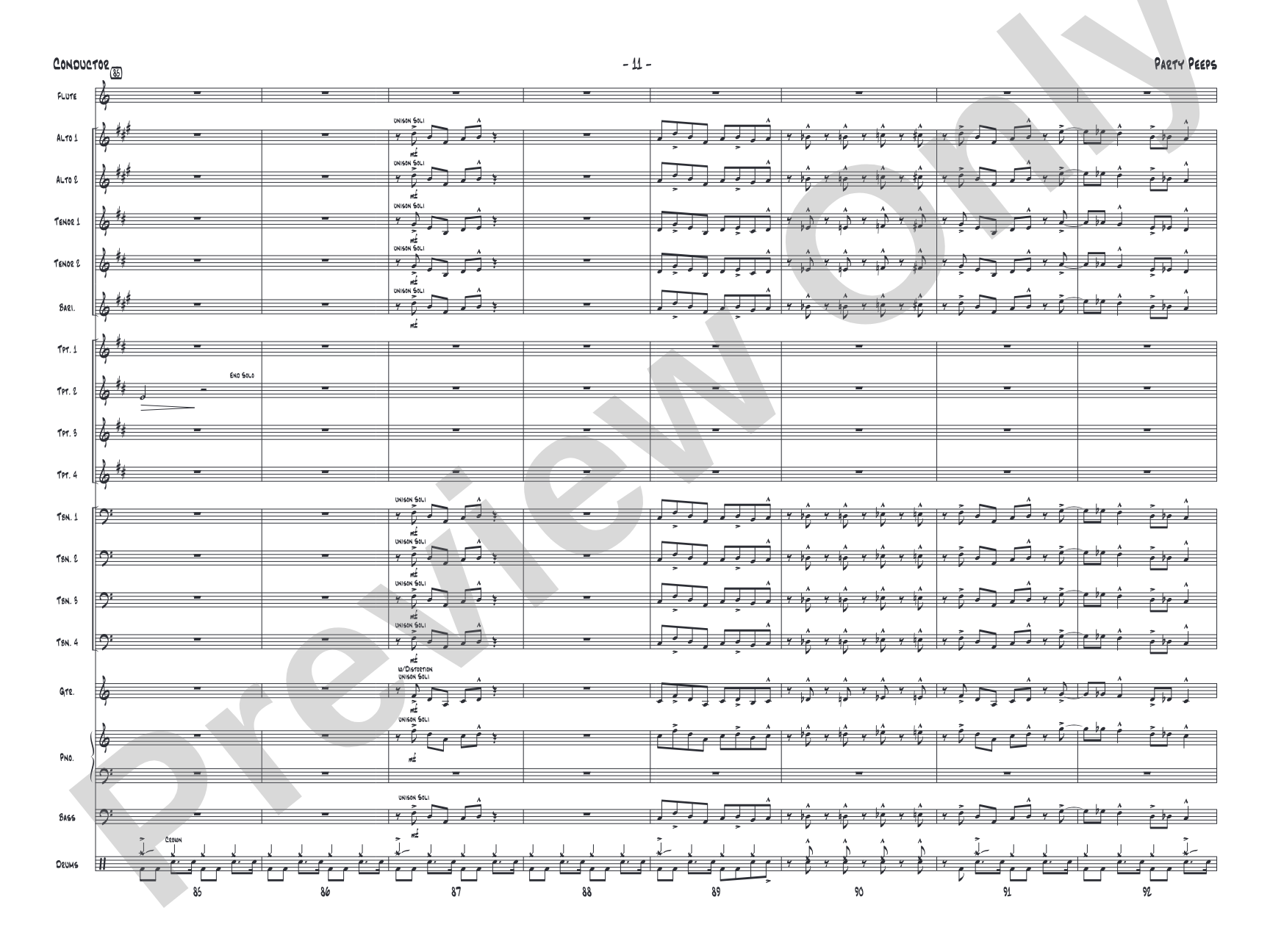 Party Peeps: Jazz Ensemble Conductor Score & Parts