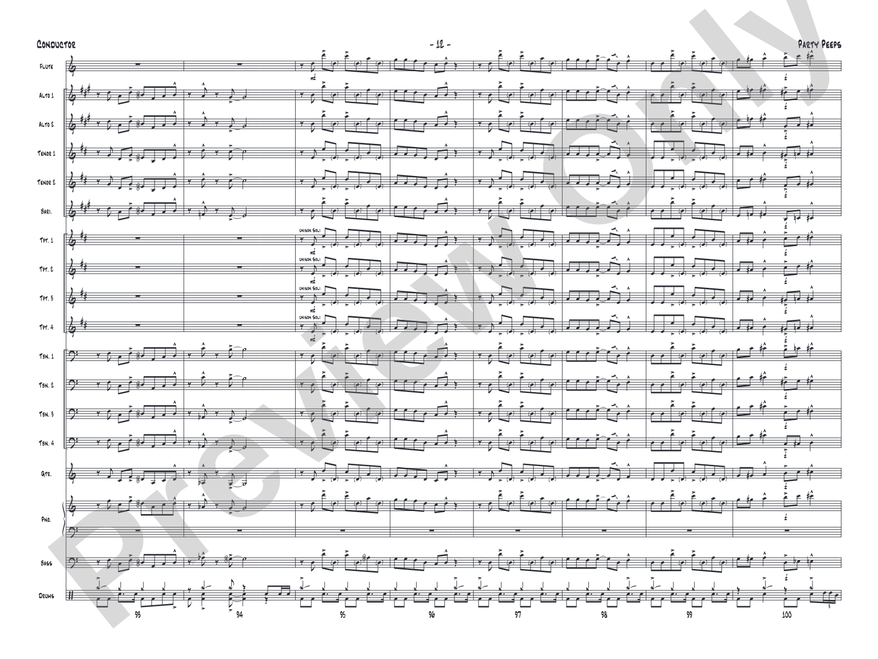 Party Peeps: Jazz Ensemble Conductor Score & Parts