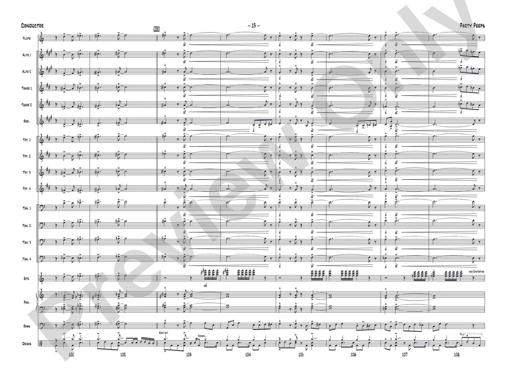 Party Peeps: Jazz Ensemble Conductor Score & Parts