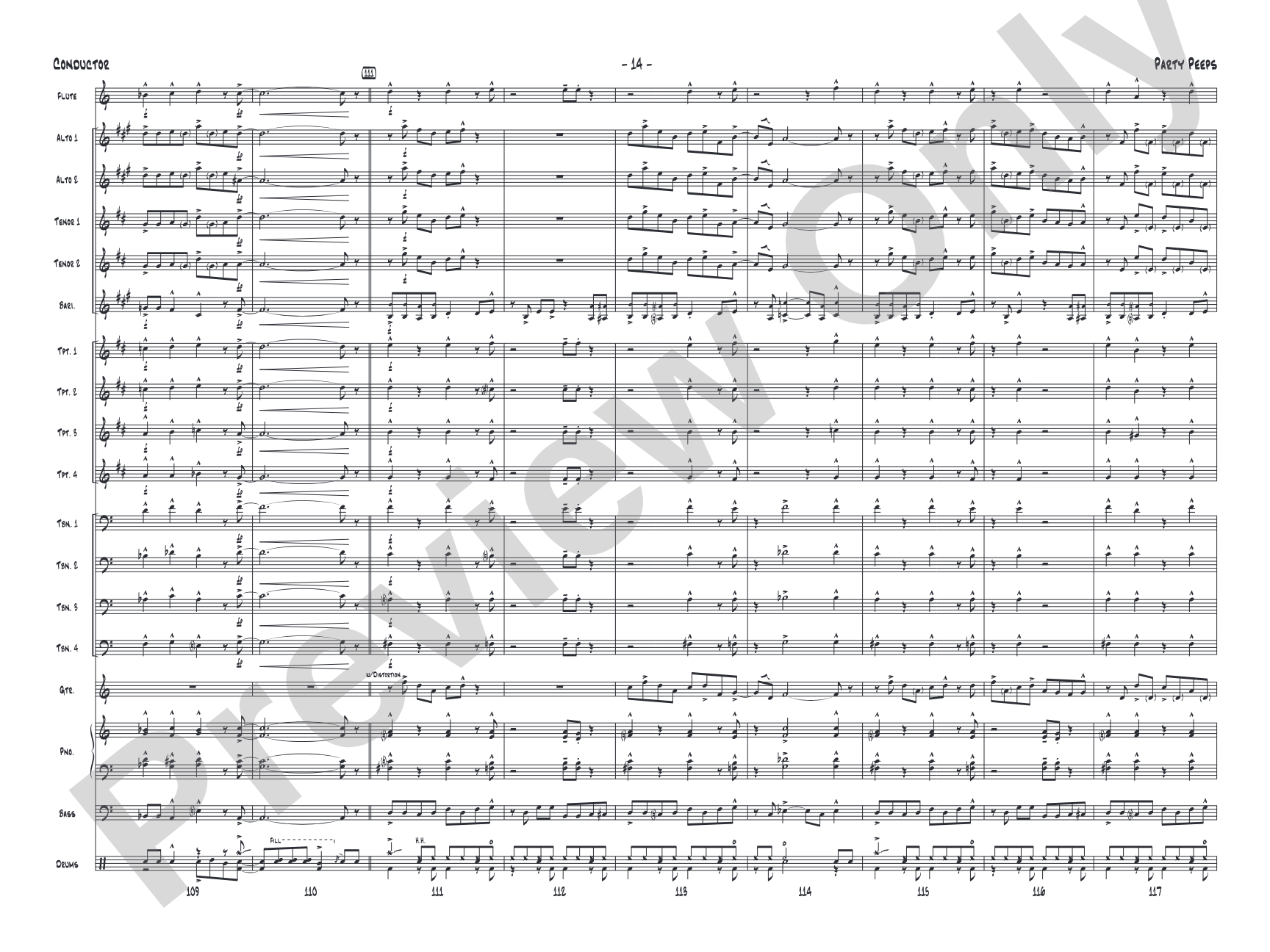 Party Peeps: Jazz Ensemble Conductor Score & Parts