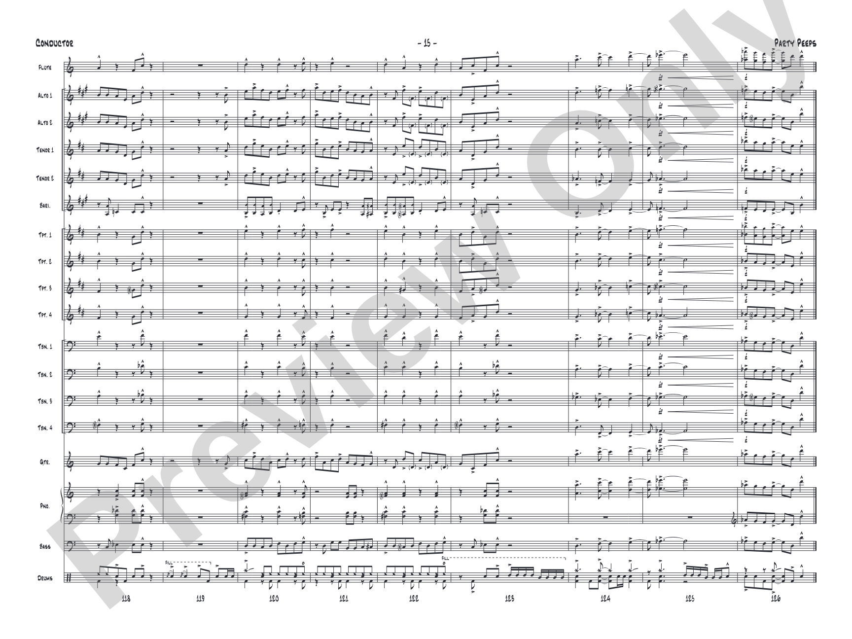 Party Peeps: Jazz Ensemble Conductor Score & Parts