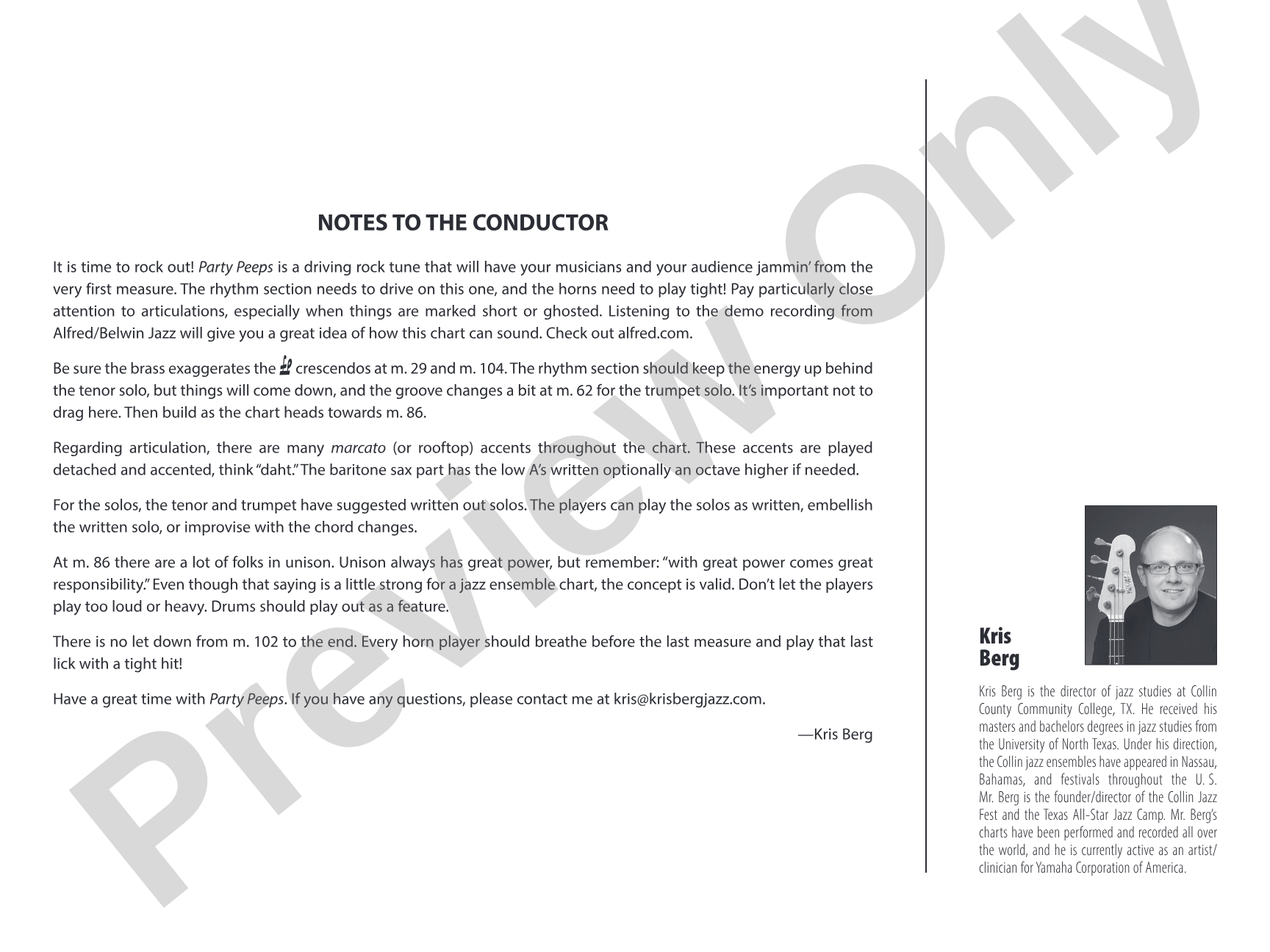 Party Peeps: Jazz Ensemble Conductor Score & Parts