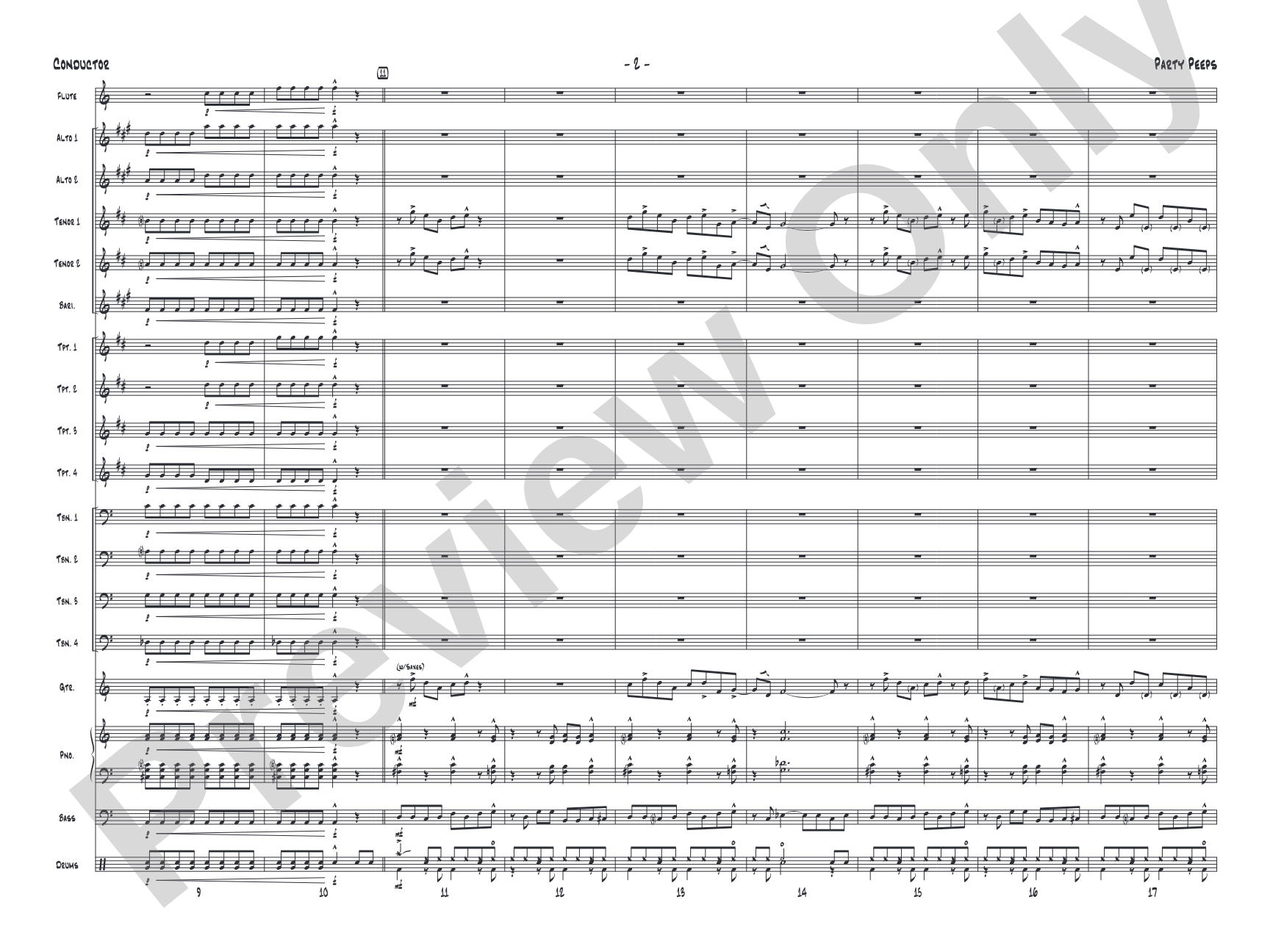 Party Peeps: Jazz Ensemble Conductor Score & Parts