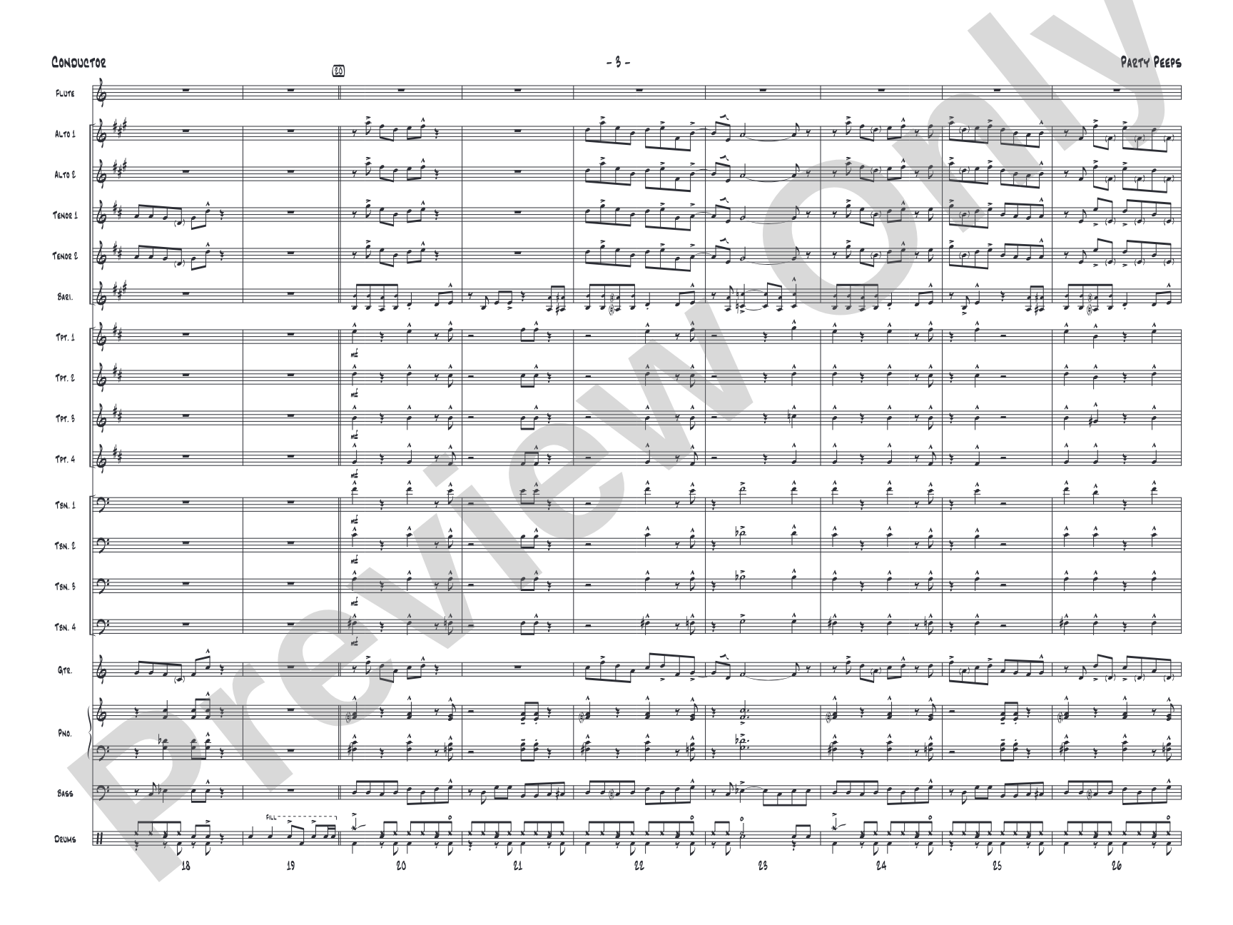 Party Peeps: Jazz Ensemble Conductor Score & Parts