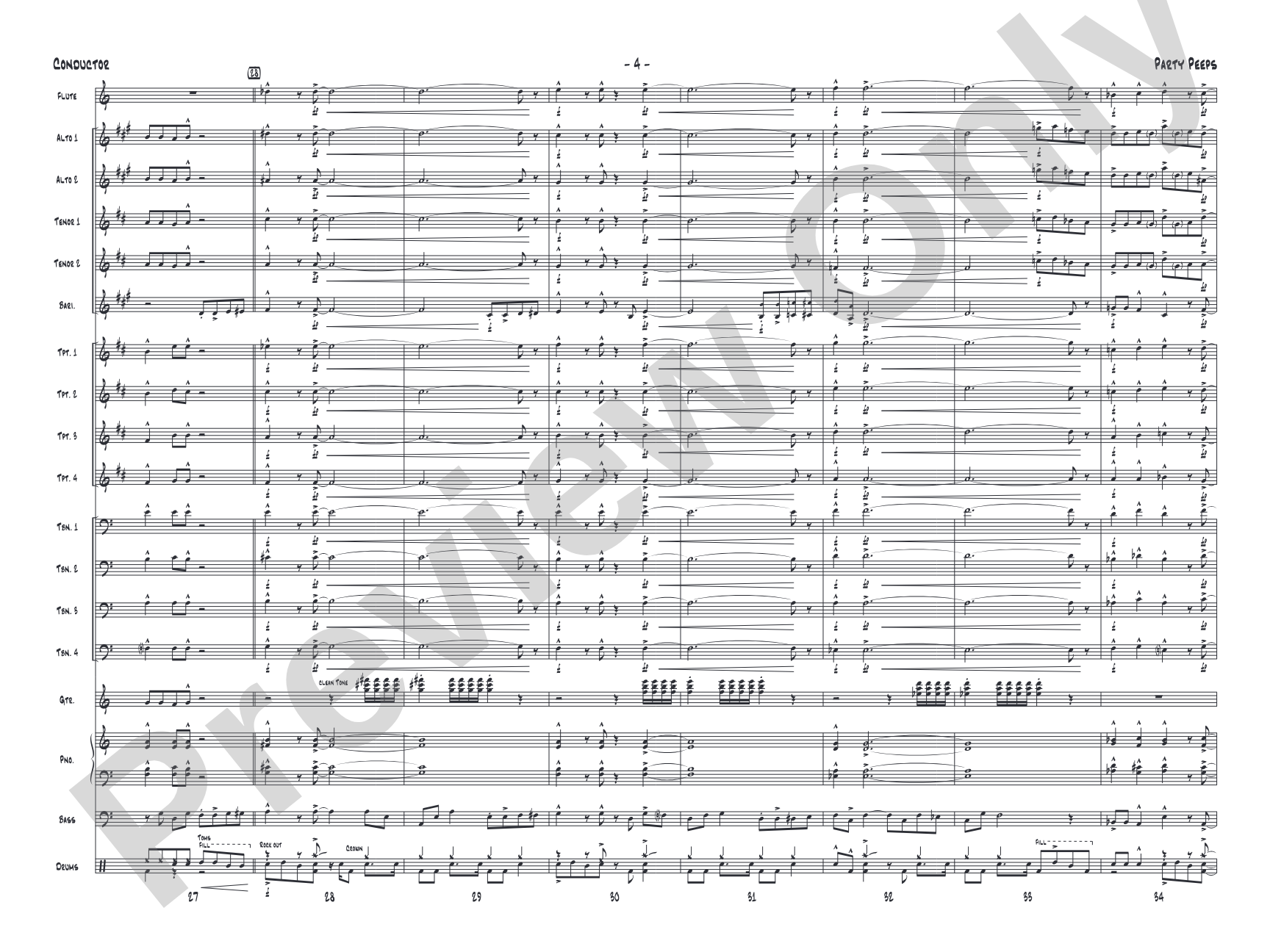 Party Peeps: Jazz Ensemble Conductor Score & Parts