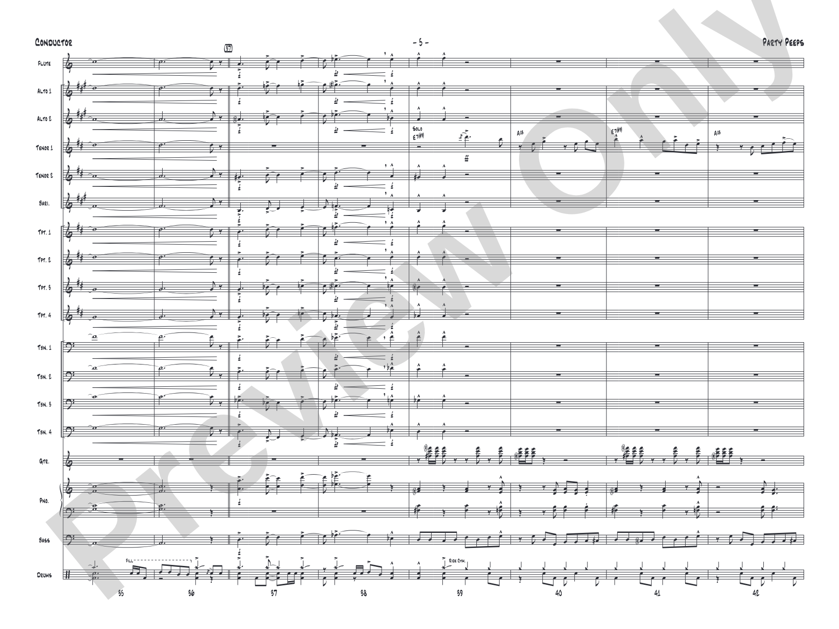 Party Peeps: Jazz Ensemble Conductor Score & Parts