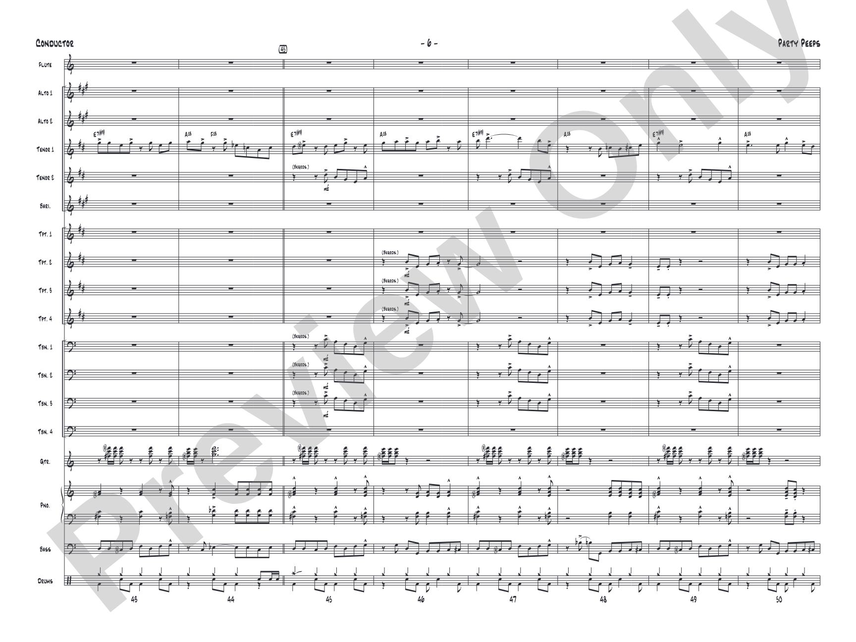 Party Peeps: Jazz Ensemble Conductor Score & Parts