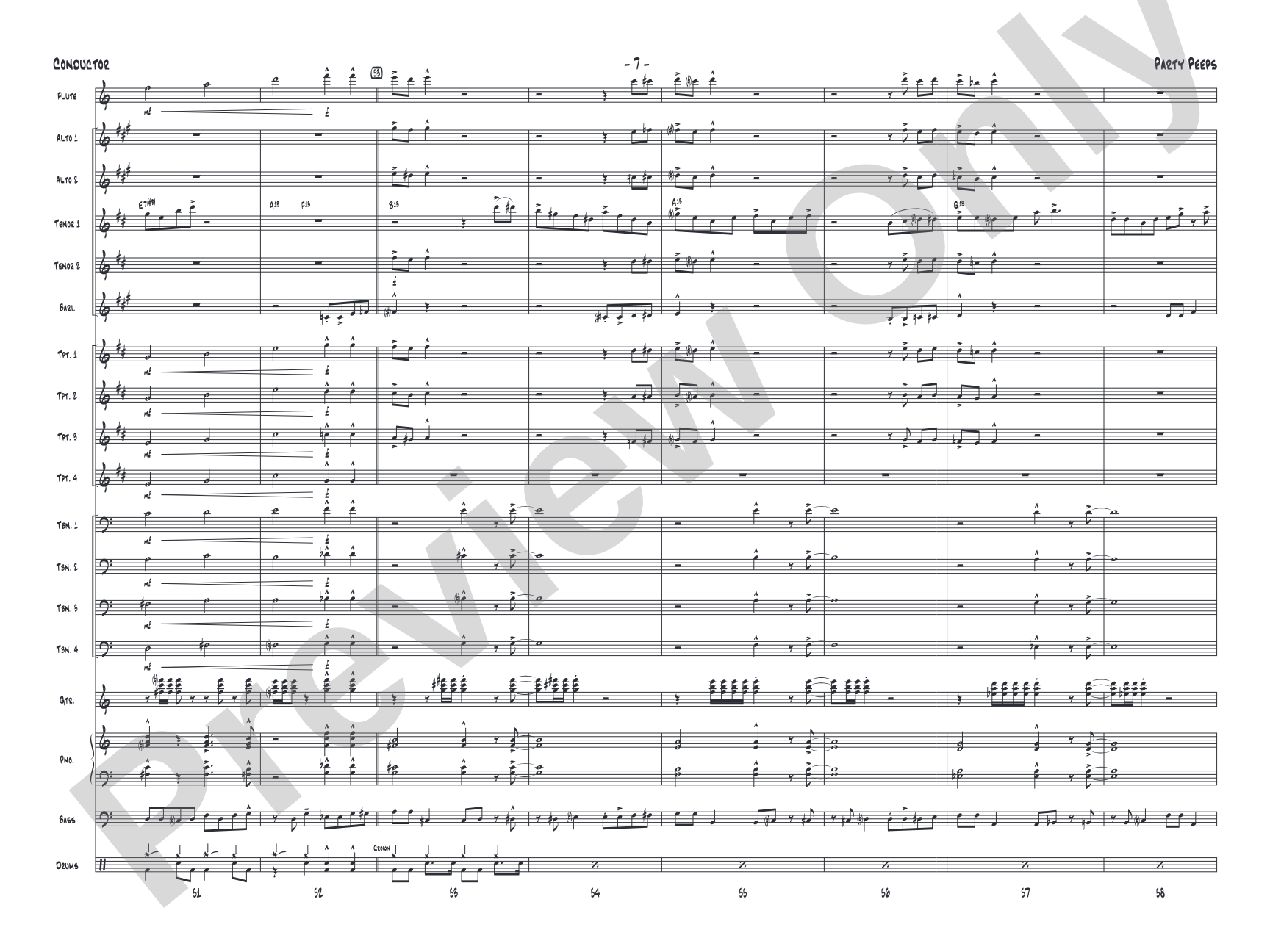 Party Peeps: Jazz Ensemble Conductor Score & Parts