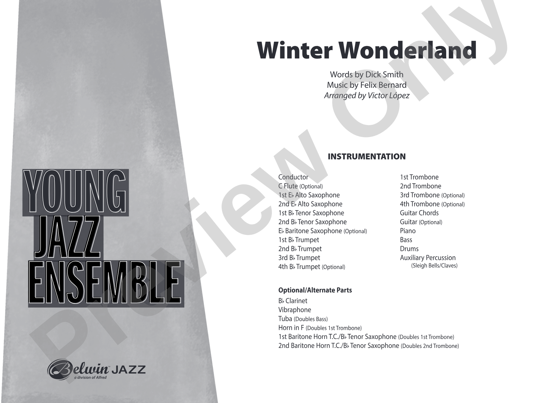 Winter Wonderland: Jazz Ensemble Conductor Score & Parts