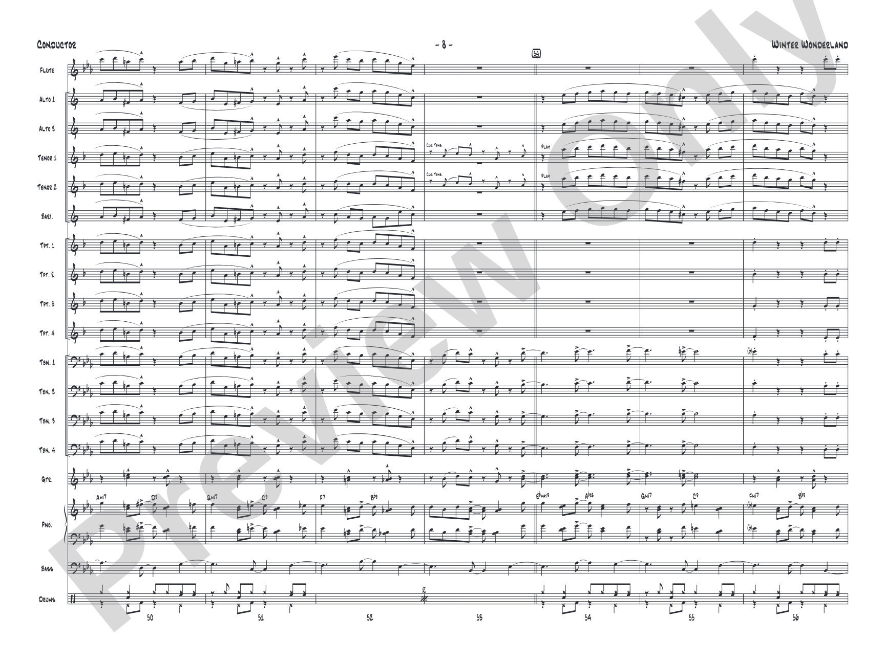 Winter Wonderland: Jazz Ensemble Conductor Score & Parts