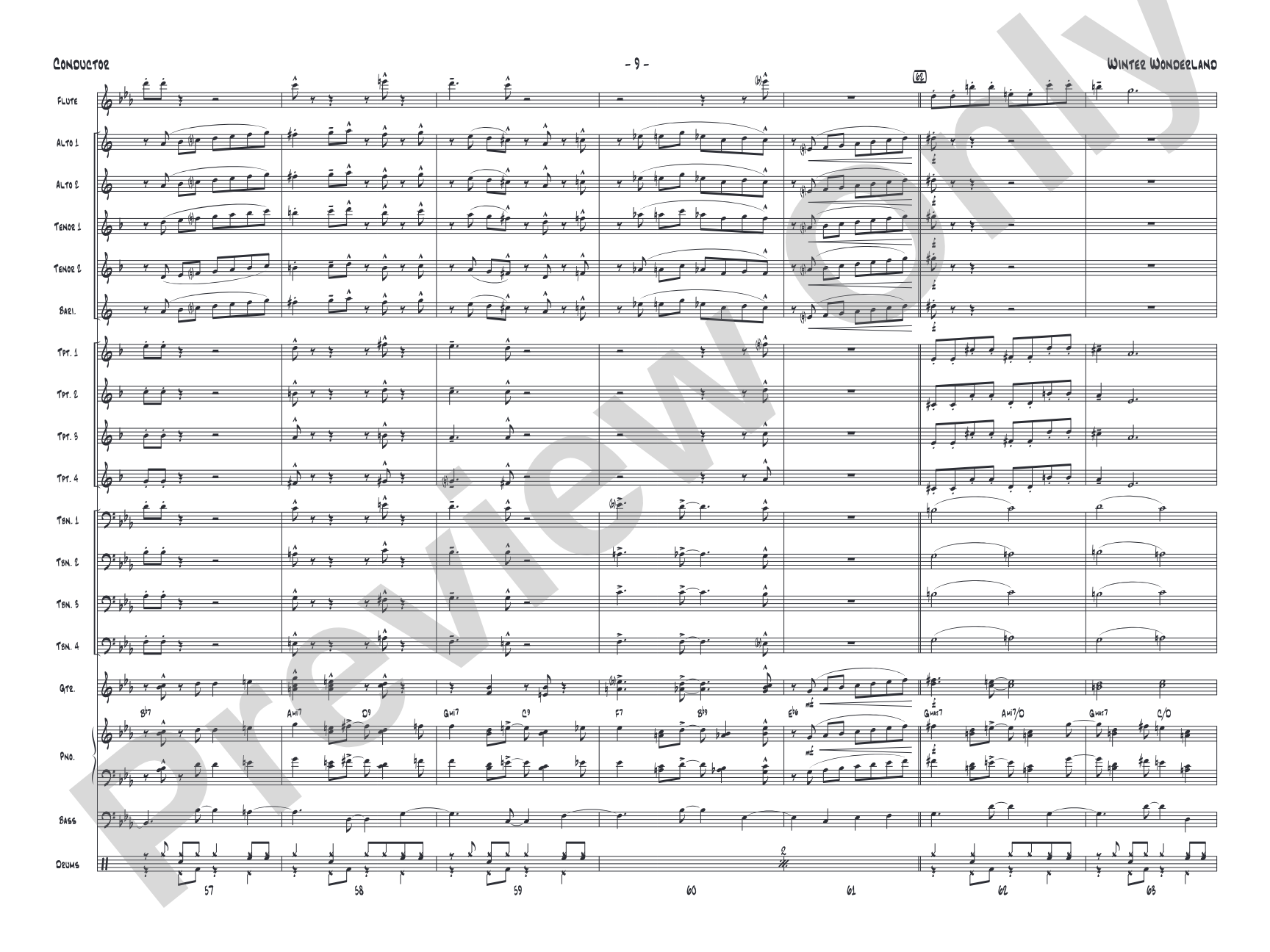 Winter Wonderland: Jazz Ensemble Conductor Score & Parts