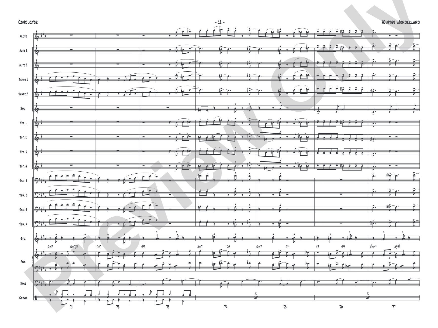 Winter Wonderland: Jazz Ensemble Conductor Score & Parts