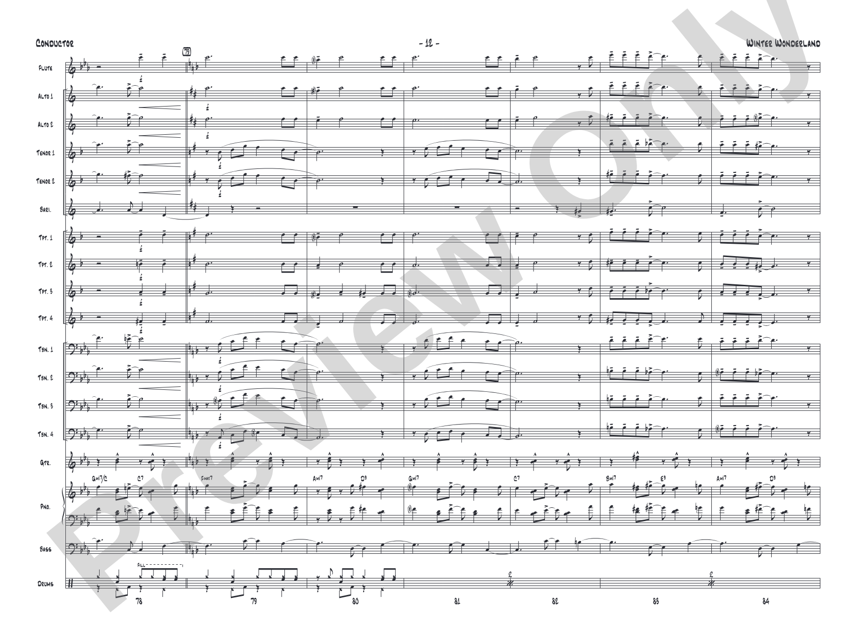 Winter Wonderland: Jazz Ensemble Conductor Score & Parts