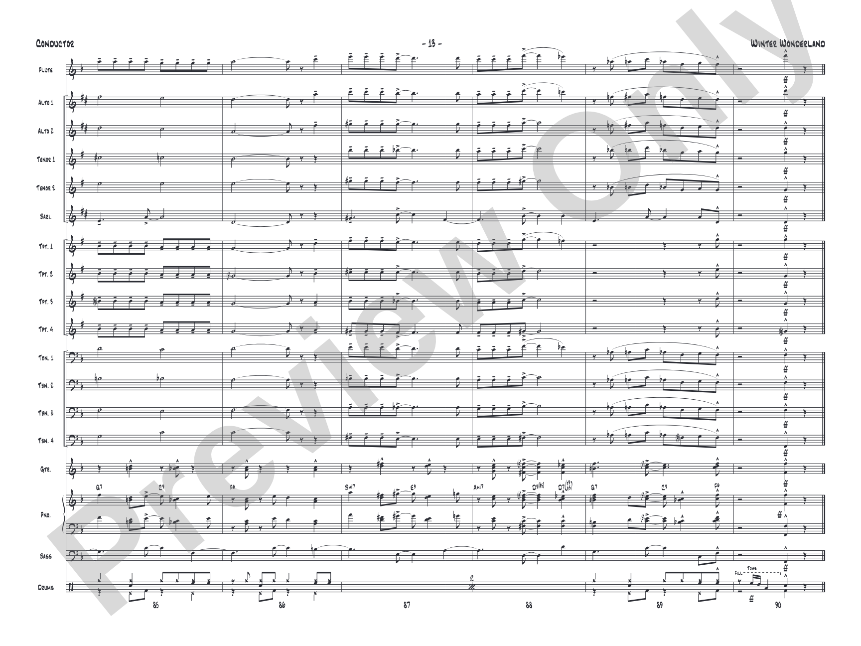 Winter Wonderland: Jazz Ensemble Conductor Score & Parts