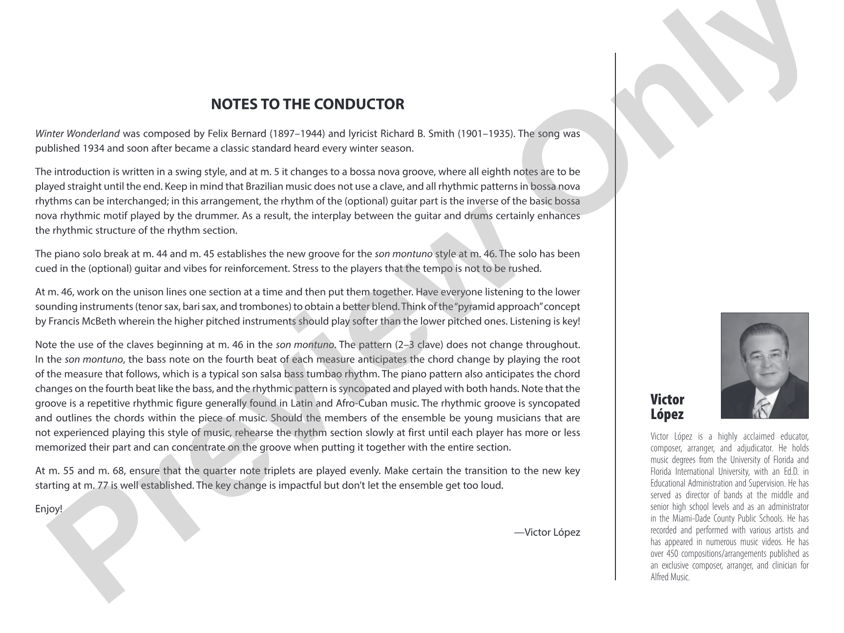 Winter Wonderland: Jazz Ensemble Conductor Score & Parts