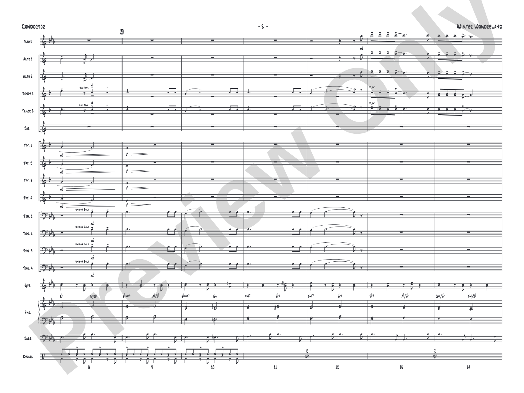 Winter Wonderland: Jazz Ensemble Conductor Score & Parts