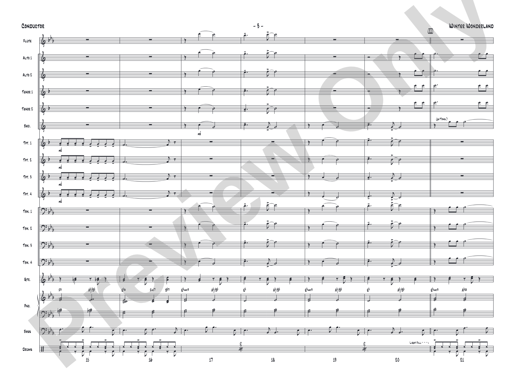 Winter Wonderland: Jazz Ensemble Conductor Score & Parts