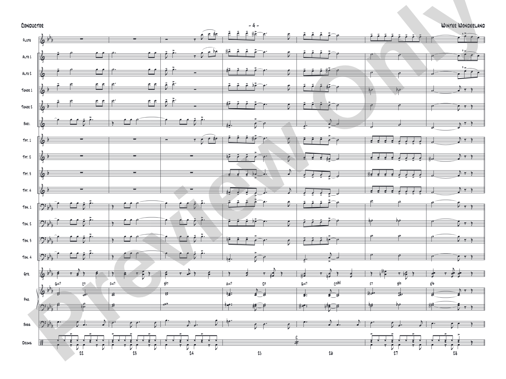 Winter Wonderland: Jazz Ensemble Conductor Score & Parts