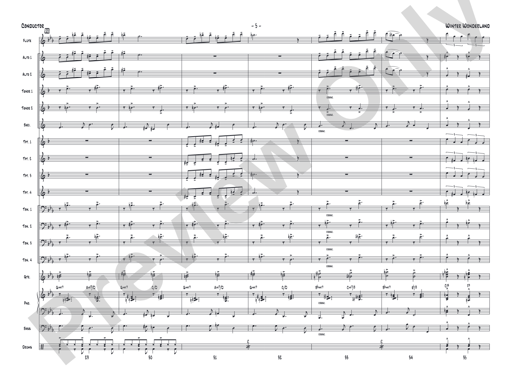 Winter Wonderland: Jazz Ensemble Conductor Score & Parts