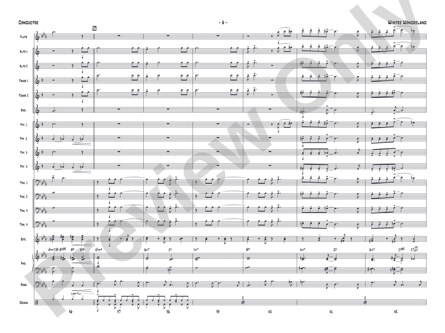 Winter Wonderland: Jazz Ensemble Conductor Score & Parts