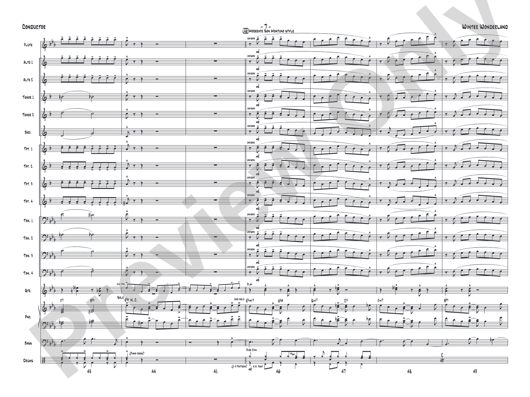 Winter Wonderland: Jazz Ensemble Conductor Score & Parts