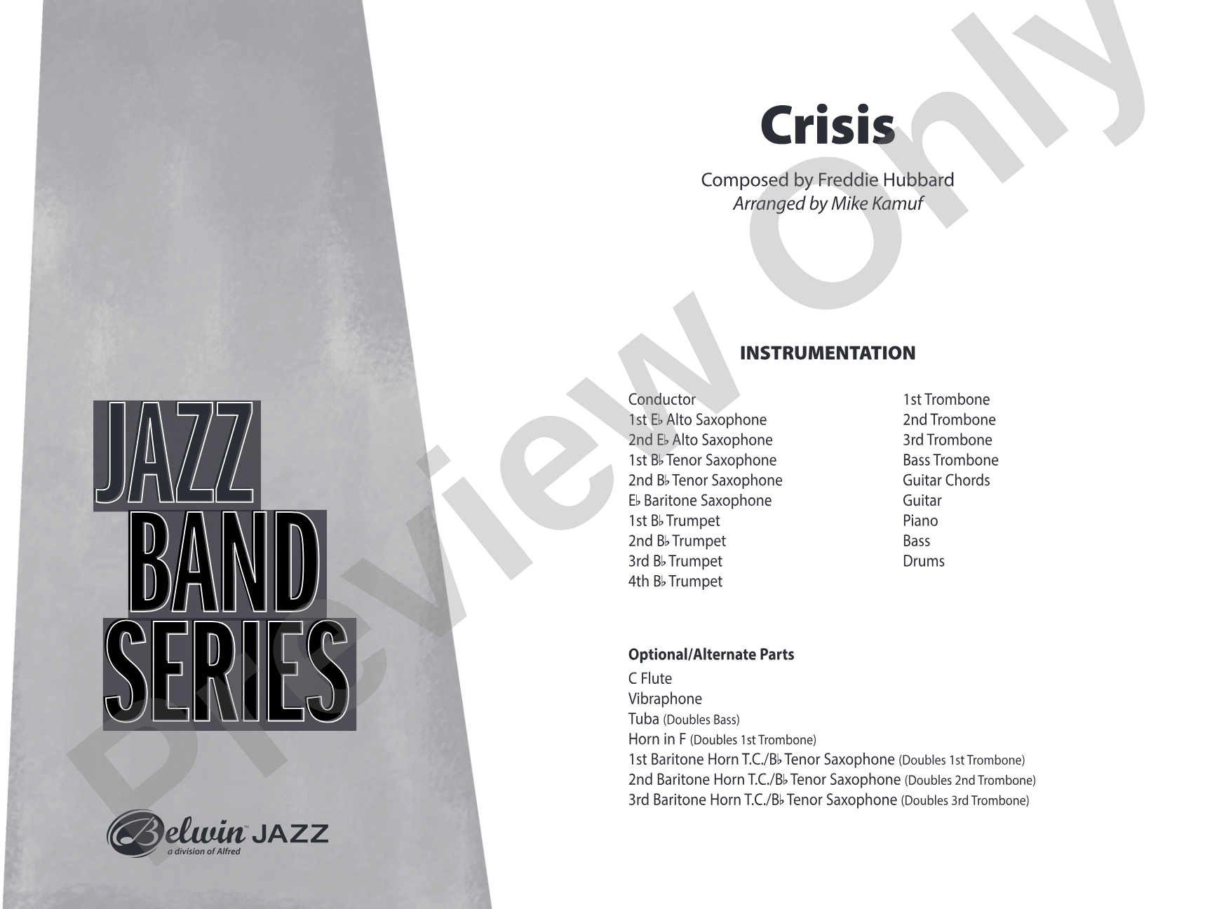 Crisis: Jazz Ensemble Conductor Score & Parts