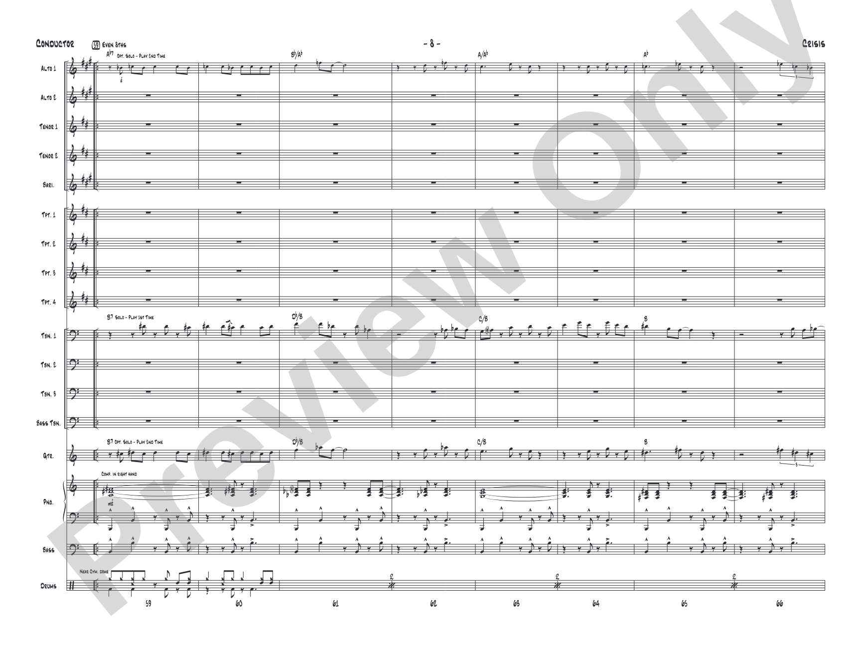 Crisis: Jazz Ensemble Conductor Score & Parts