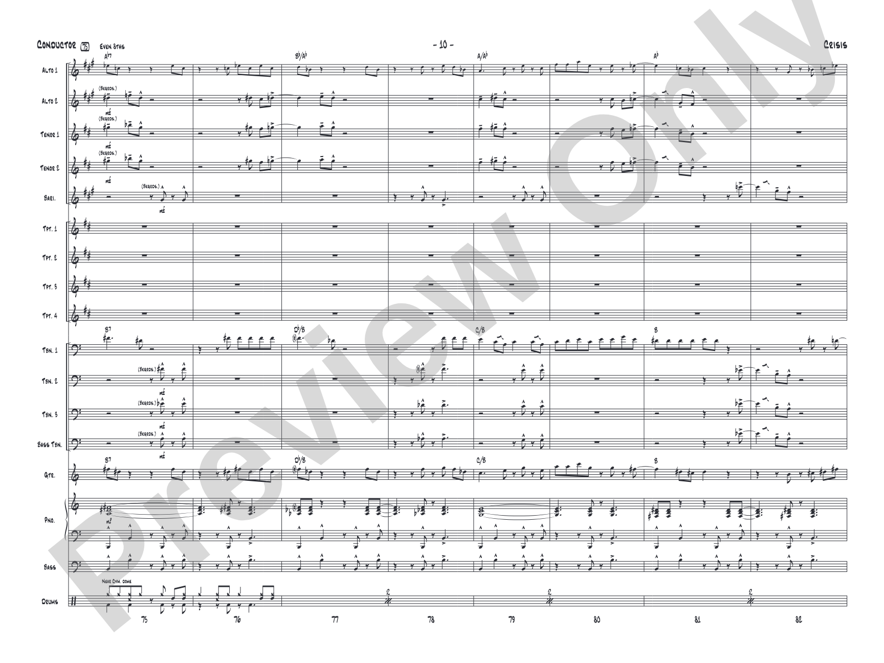 Crisis: Jazz Ensemble Conductor Score & Parts