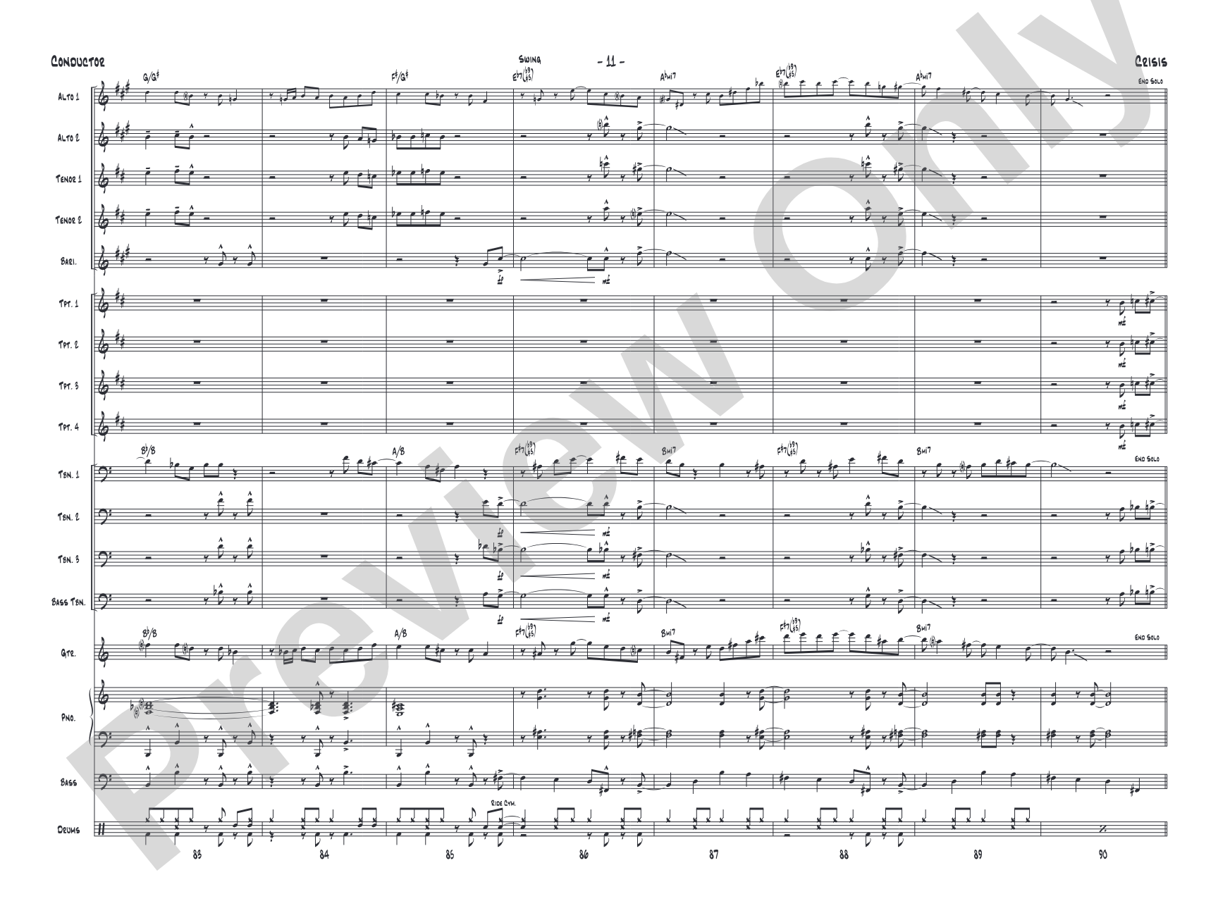 Crisis: Jazz Ensemble Conductor Score & Parts