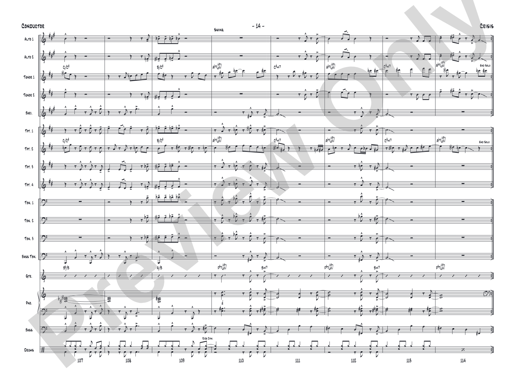 Crisis: Jazz Ensemble Conductor Score & Parts