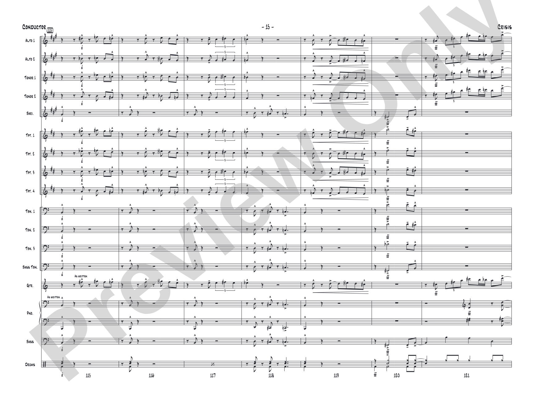 Crisis: Jazz Ensemble Conductor Score & Parts