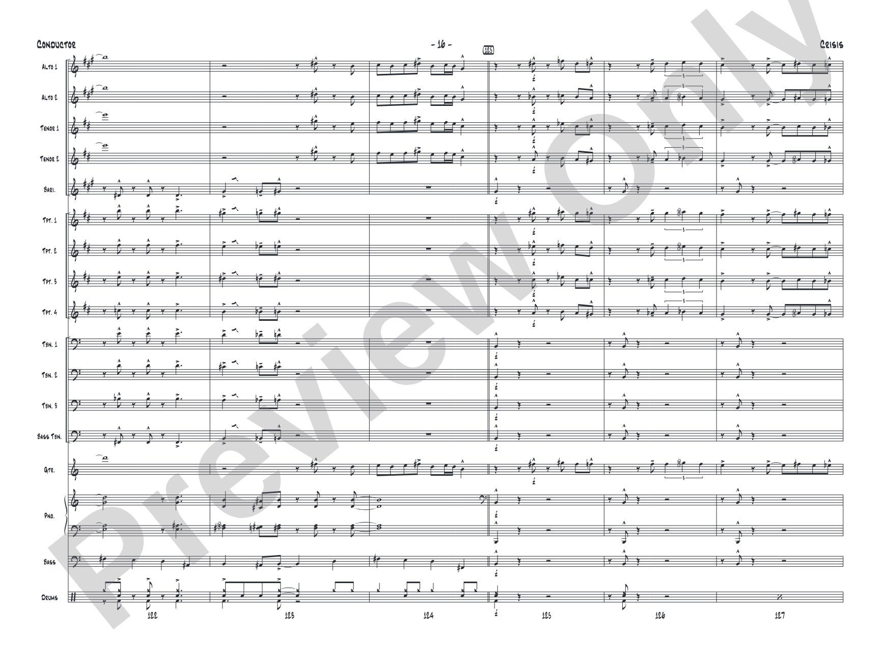 Crisis: Jazz Ensemble Conductor Score & Parts