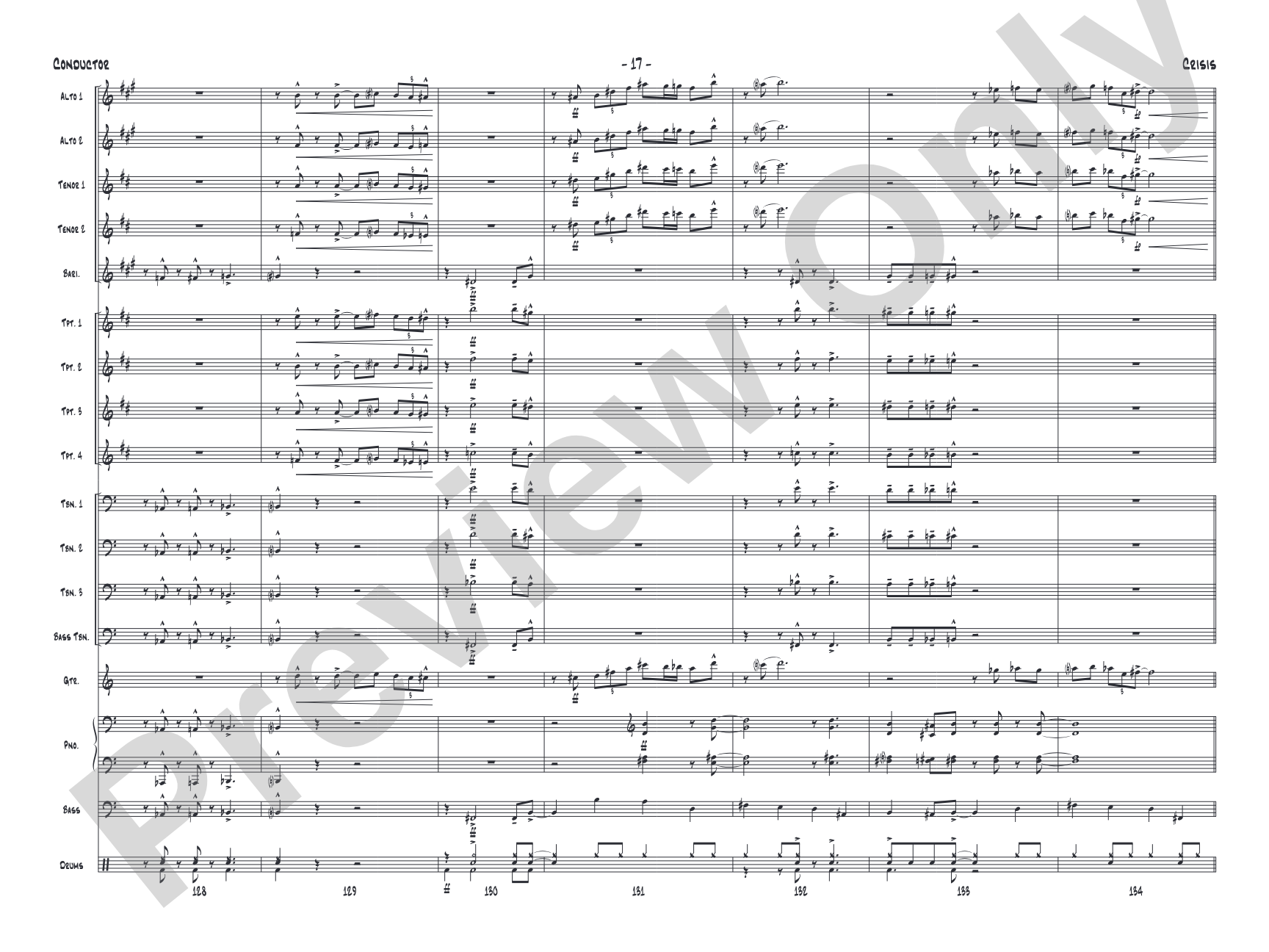 Crisis: Jazz Ensemble Conductor Score & Parts