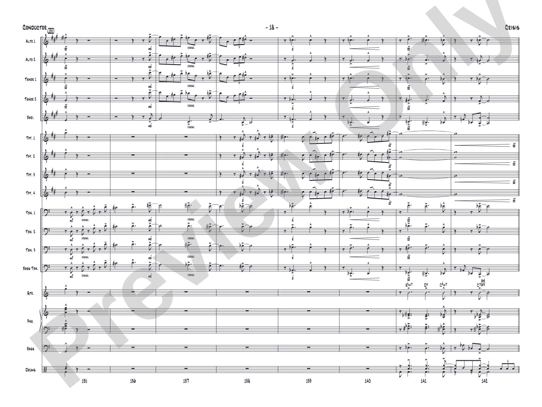 Crisis: Jazz Ensemble Conductor Score & Parts