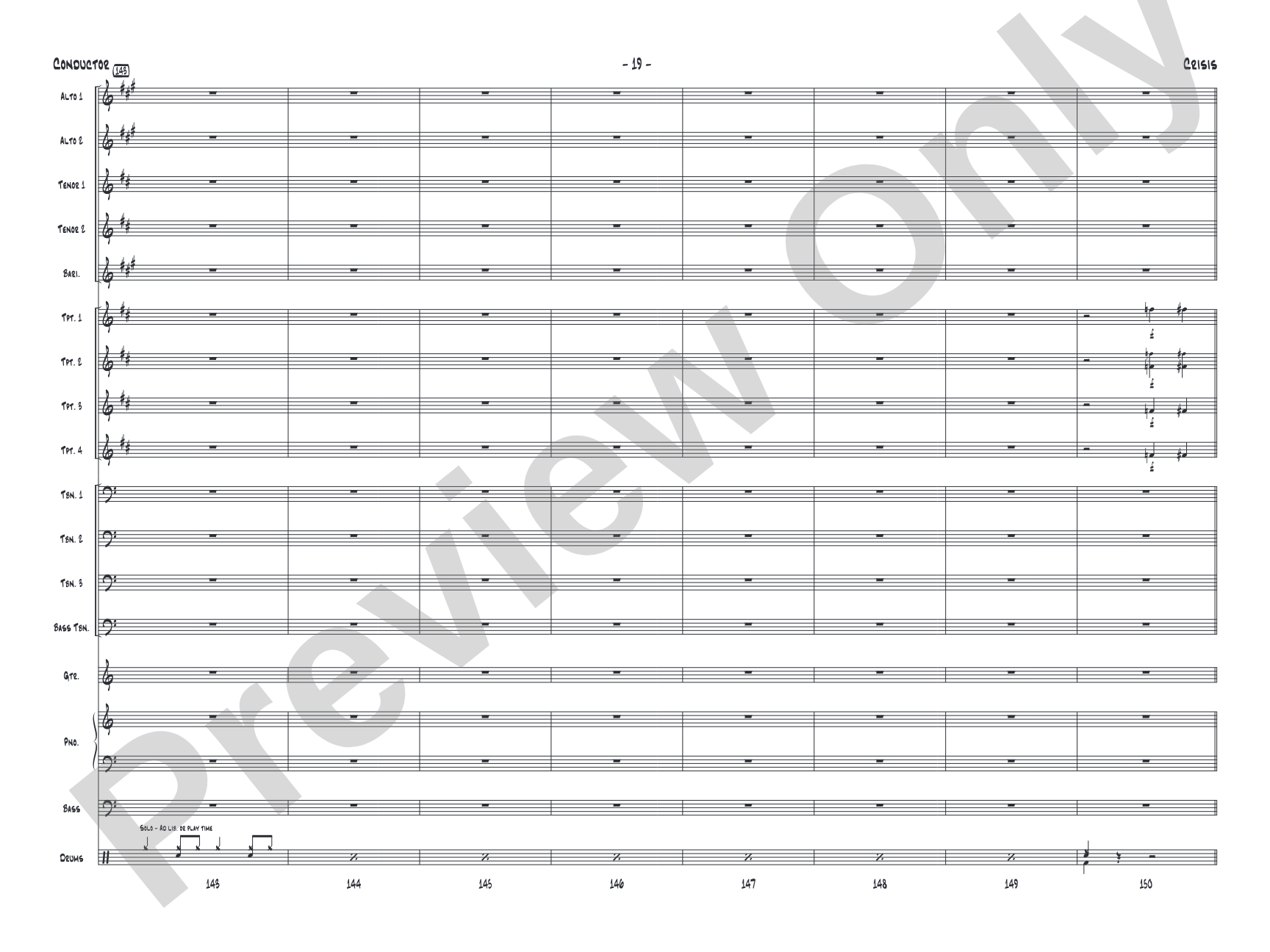 Crisis: Jazz Ensemble Conductor Score & Parts